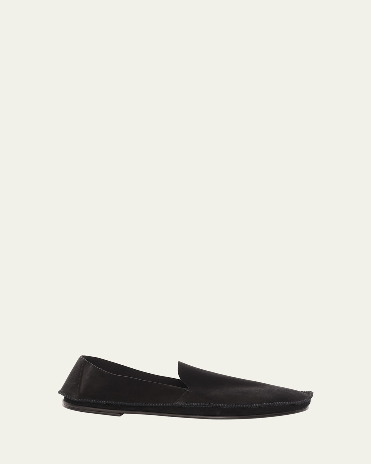 The Row Men's Tyler Suede Moc-toe Loafers In Black