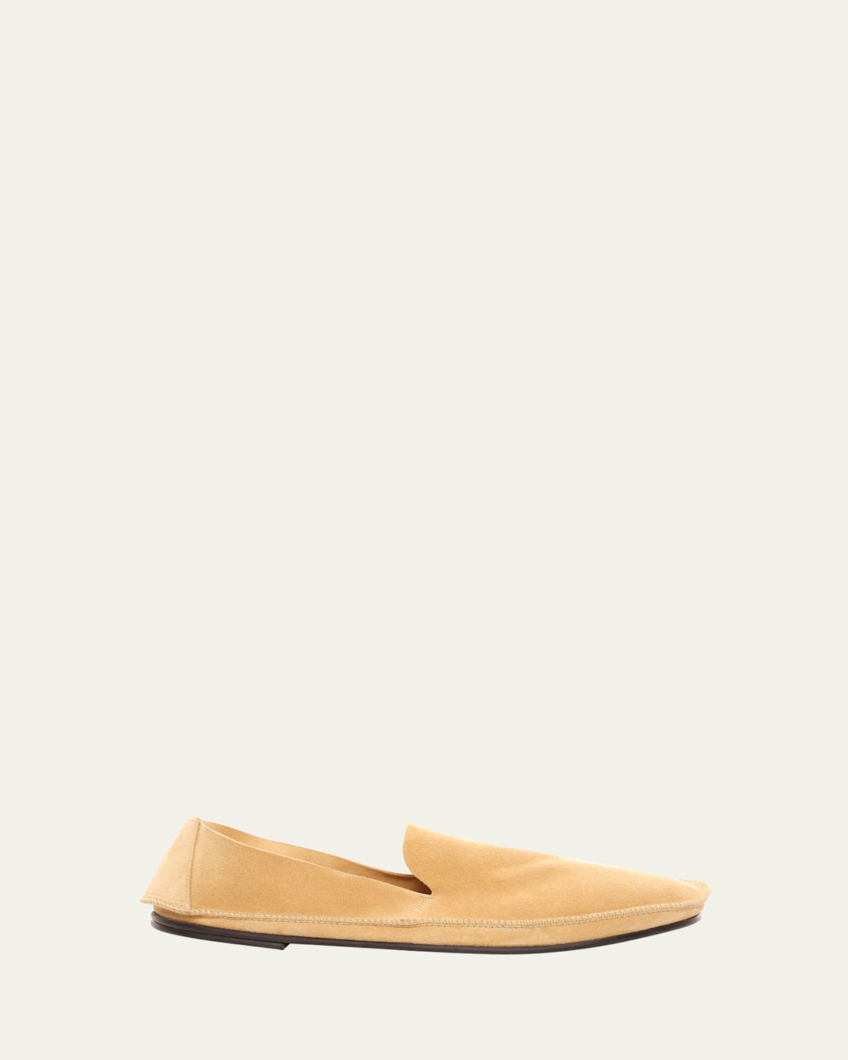 The Row Men's Tyler Suede Moc-toe Loafers In Yellow