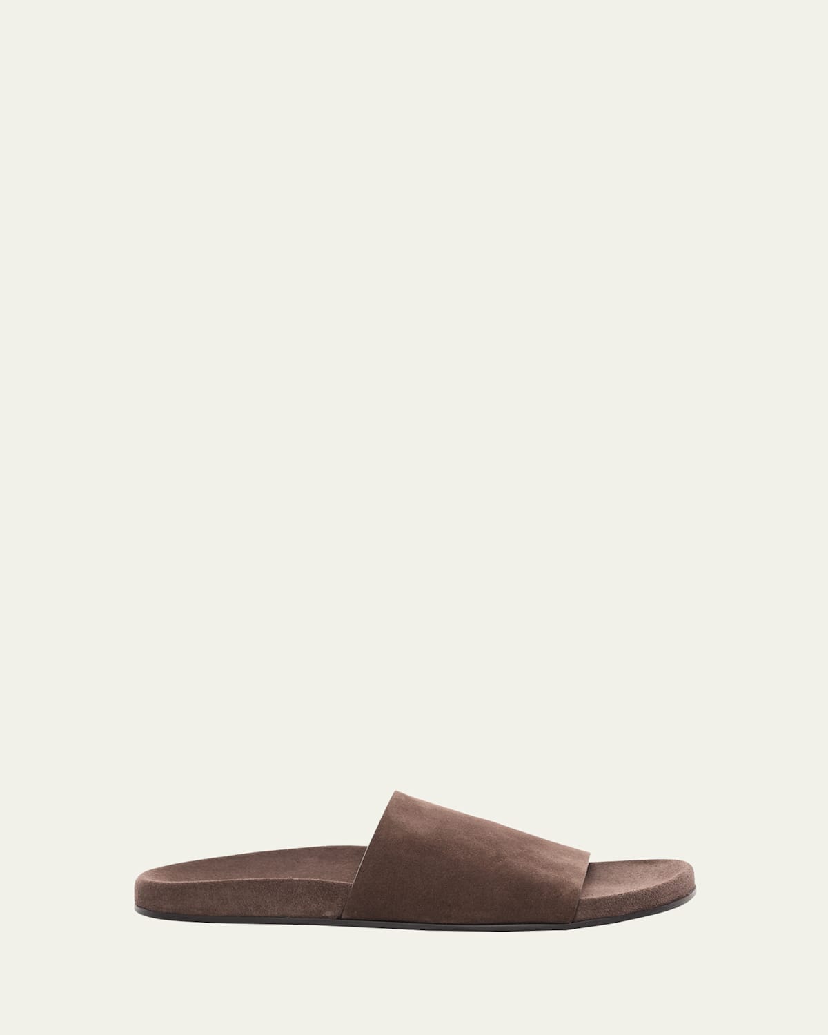 The Row Men's Hugh Suede Slide Sandals In Brown