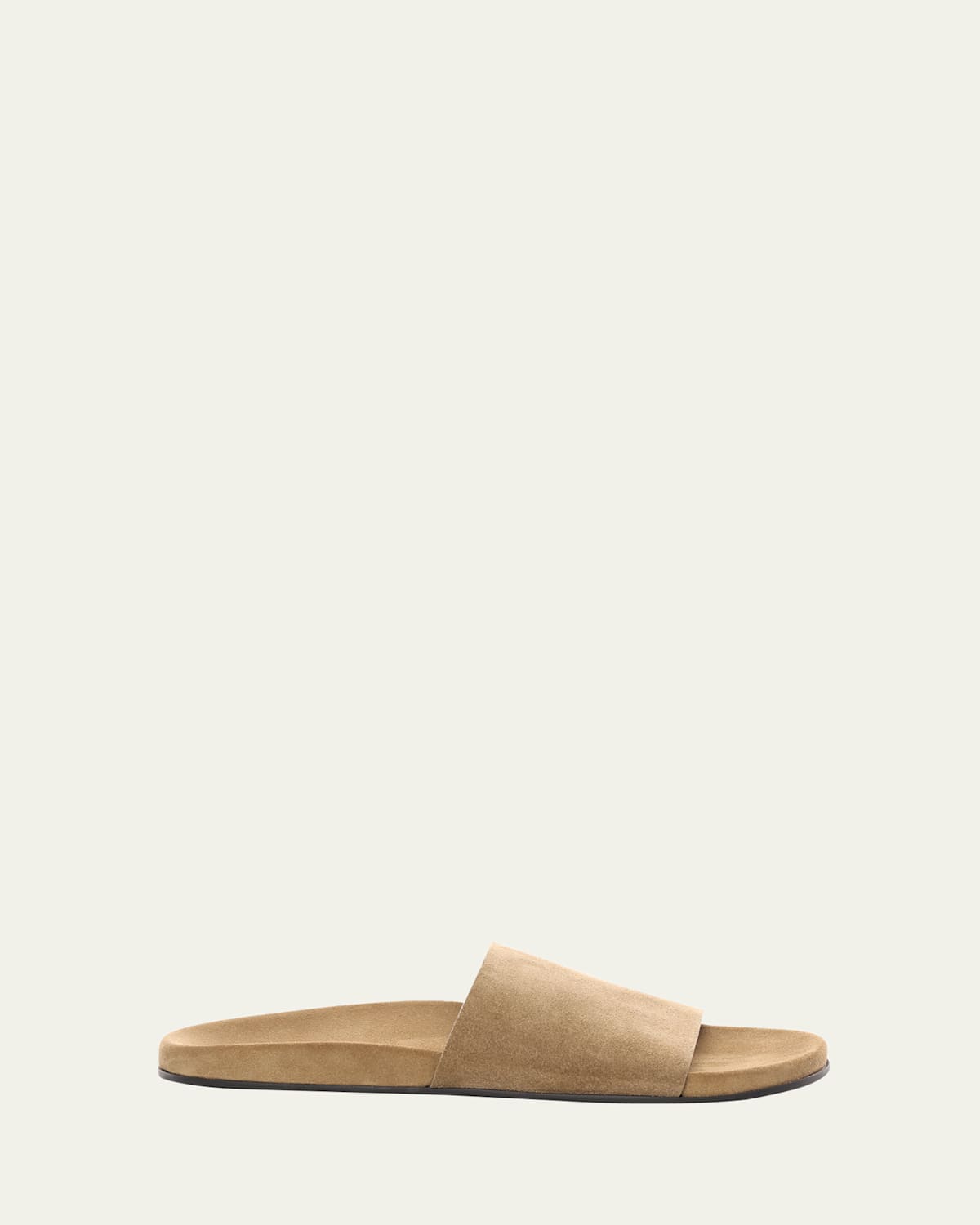 The Row Men's Hugh Suede Slide Sandals In Green