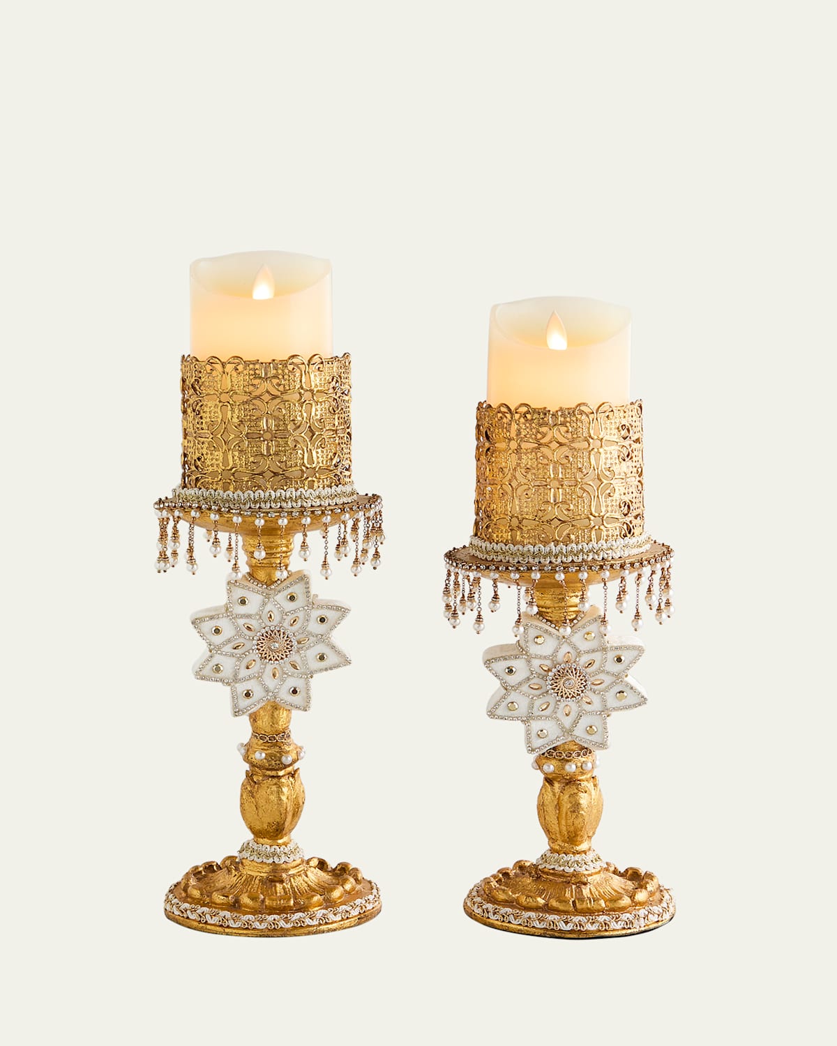 Katherine's Collection Bells Of Brilliance Gold Candle Sticks, Set Of 2 In Gold