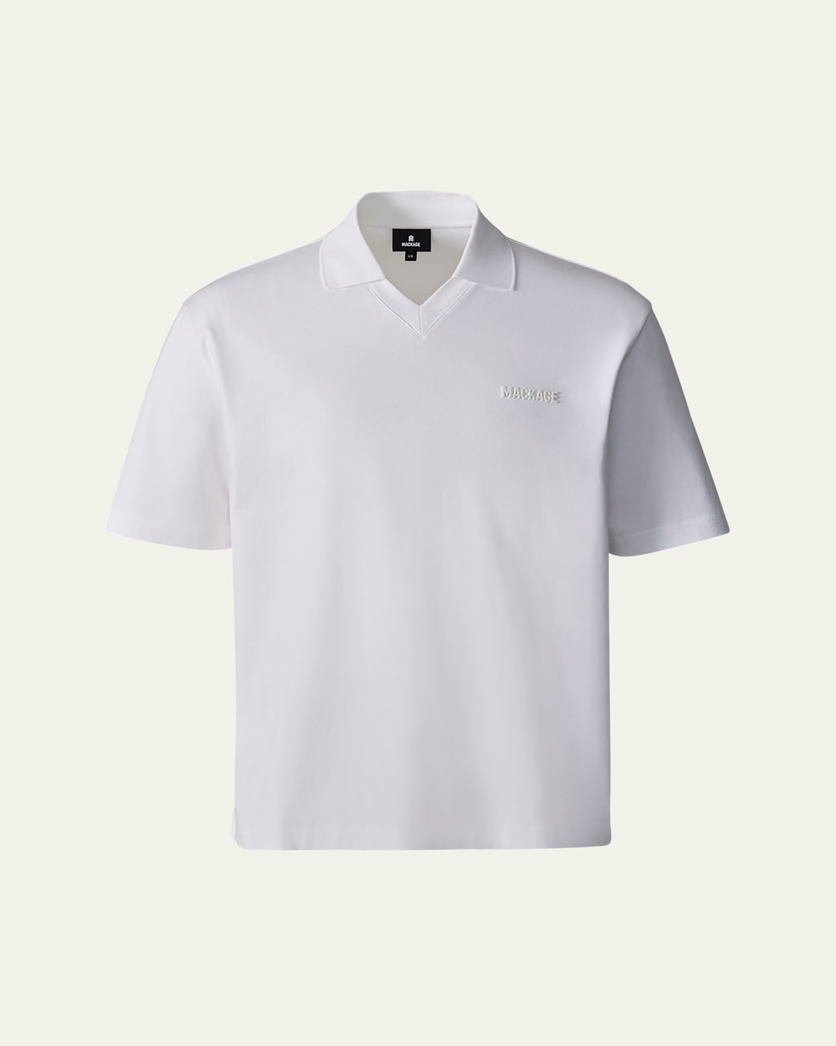 MACKAGE MARCO SHORT-SLEEVE LOGO POLO TOP