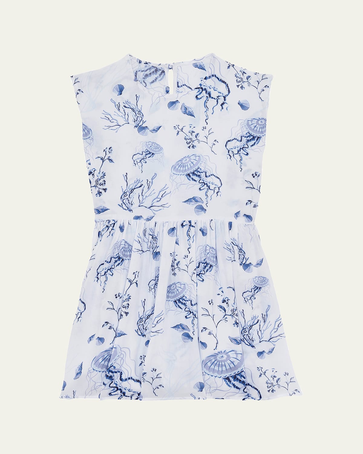 Vilebrequin Girl's Medusa Jellyfish-print Dress In Blue