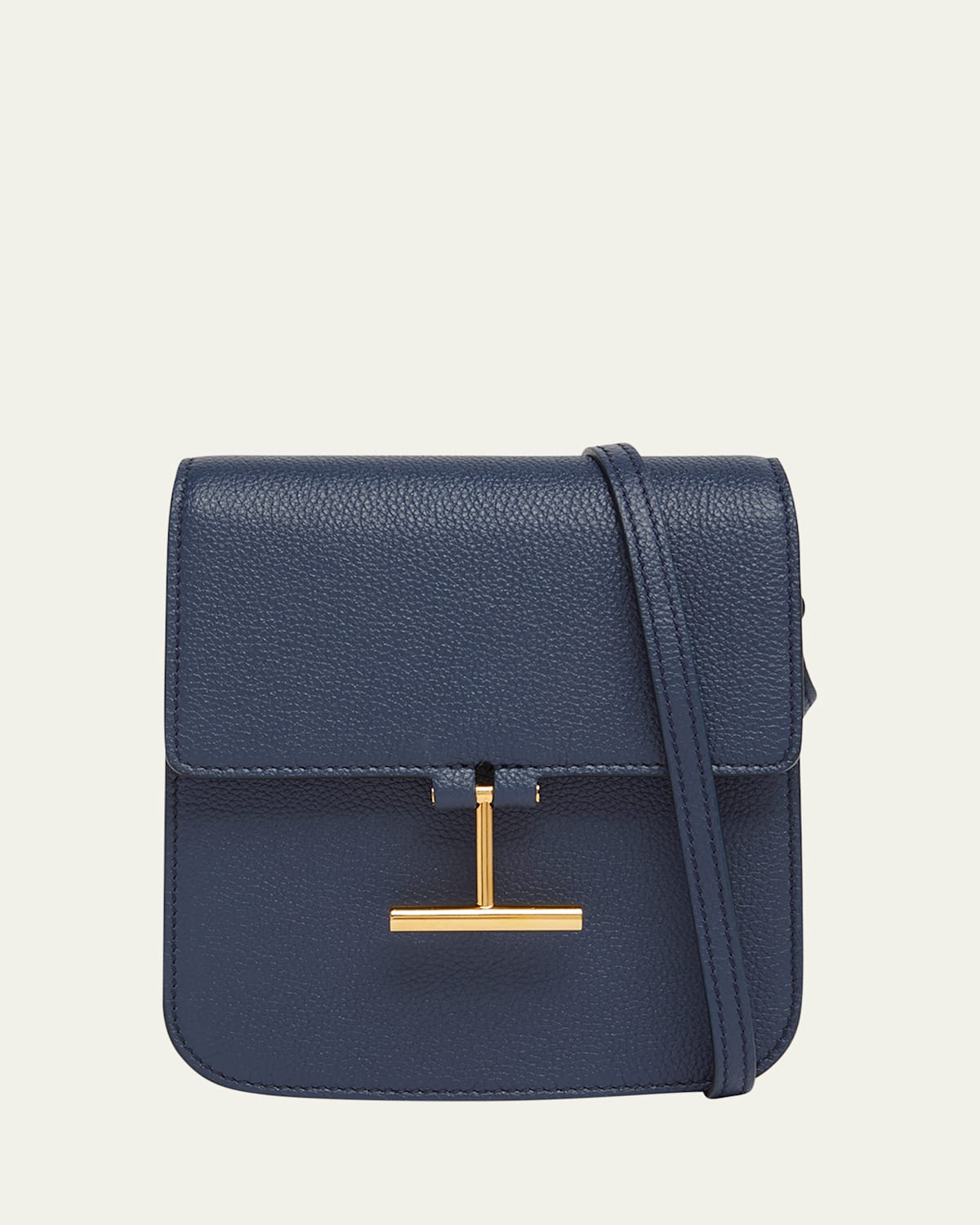 Tom Ford Tara Mini Crossbody Bag In Grain Leather In Blue