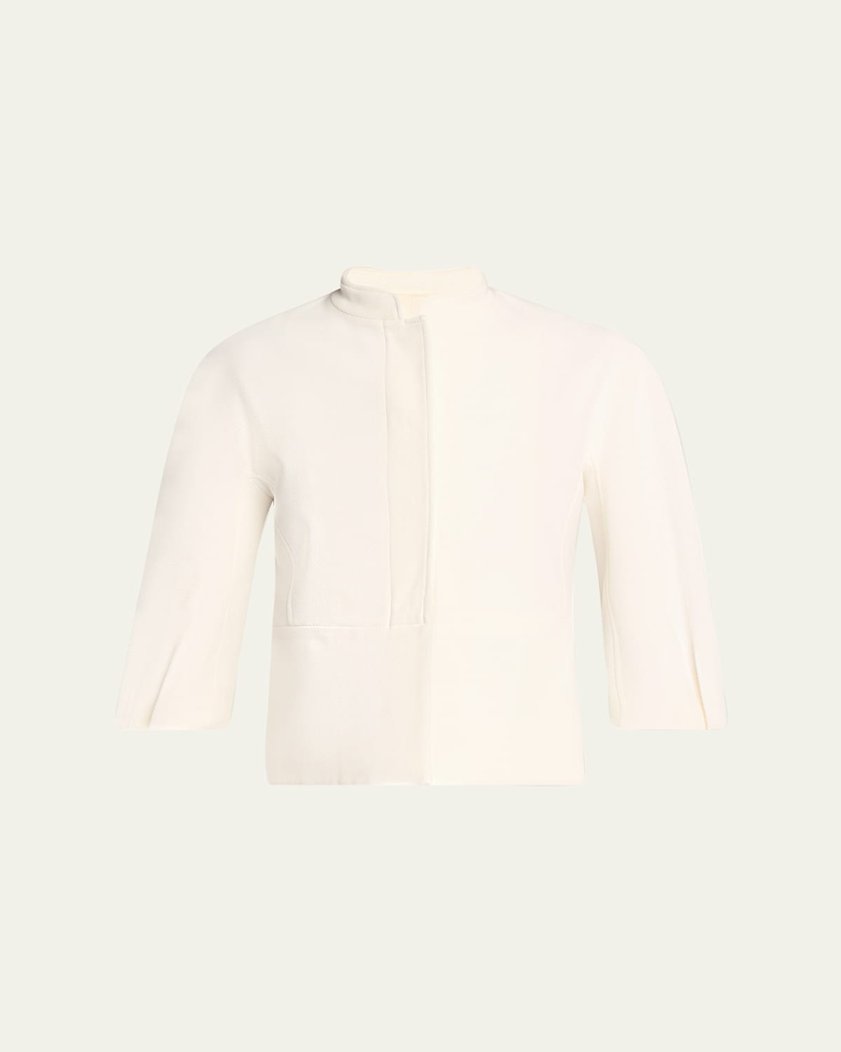 Max Mara Nastro Three-quarter Sleeve Cotton Jacket In White