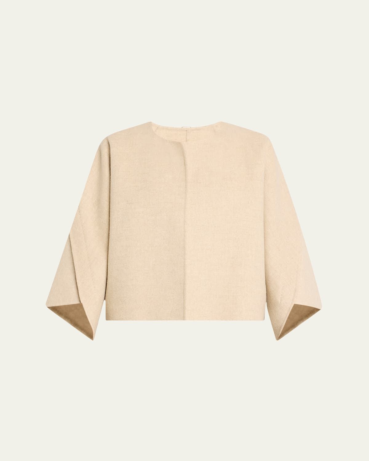 Max Mara Wool And Cashmere Cloth Cropped Coat In Neutral