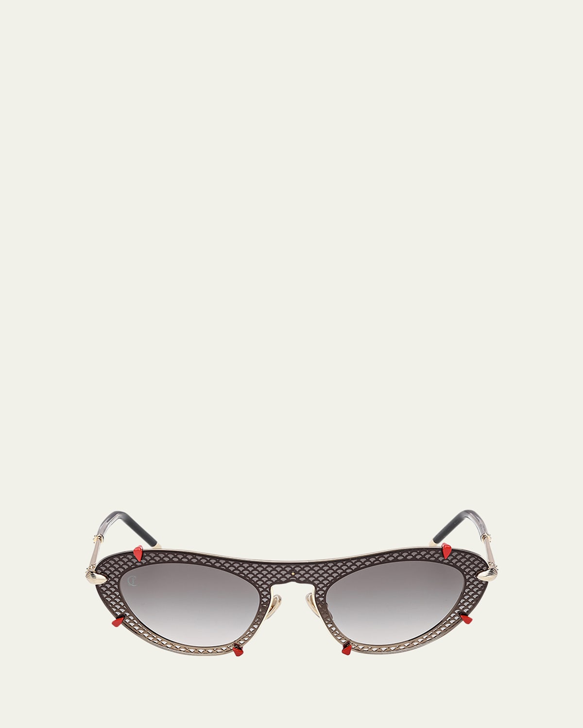 Miss Z Spiked Oval Acetate Sunglasses