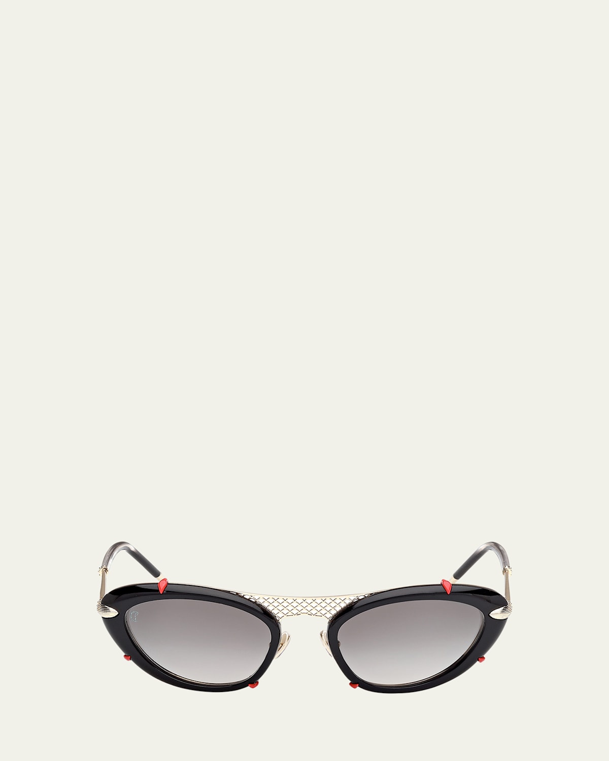 Miss Z Spiked Oval Acetate Sunglasses