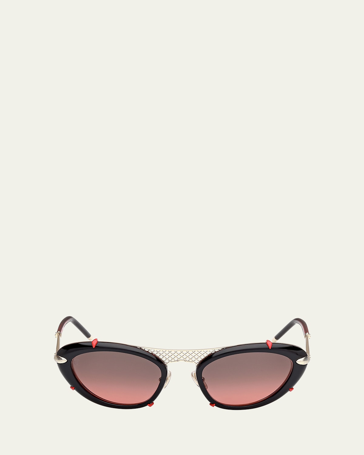Miss Z Spiked Oval Acetate Sunglasses