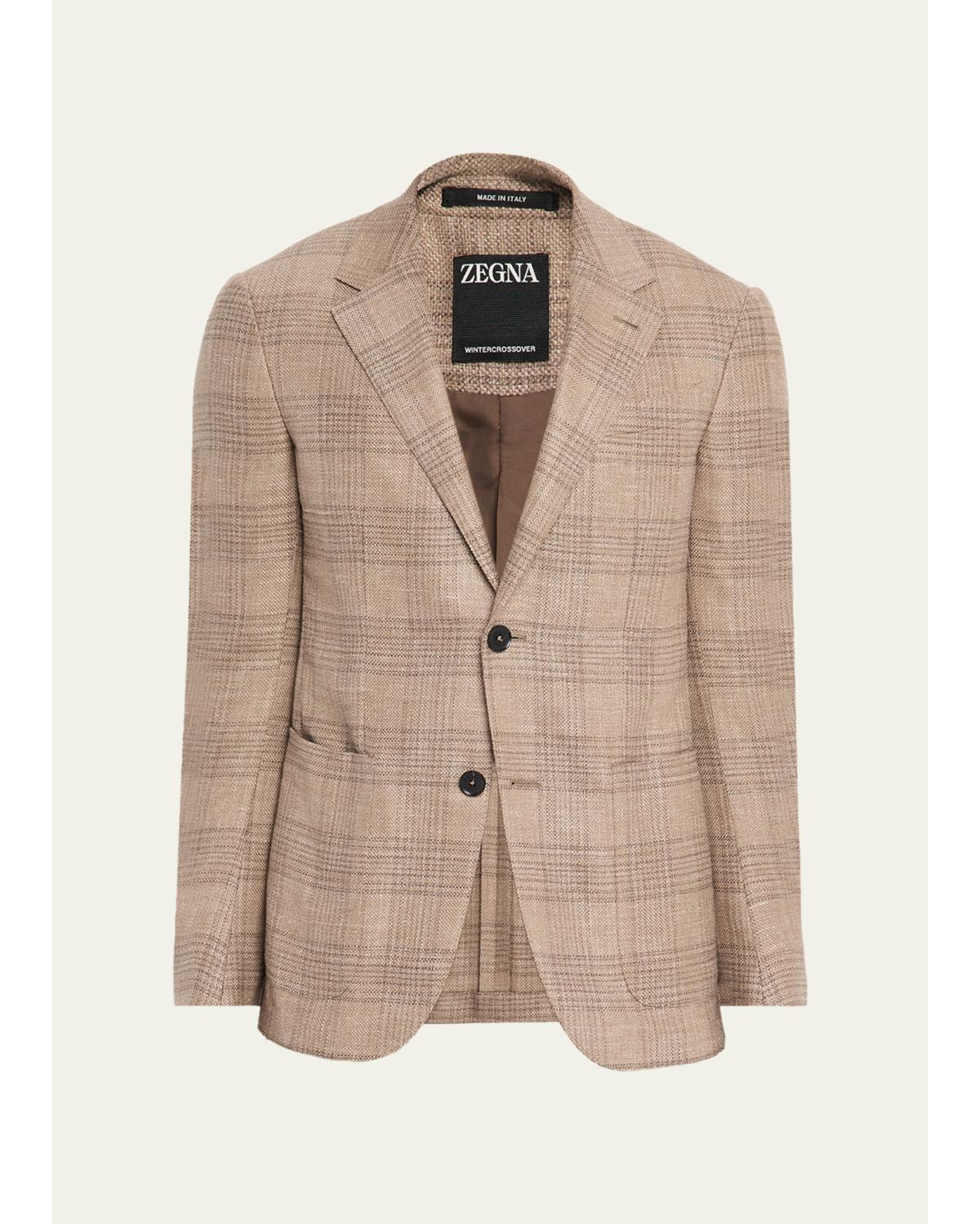 Men'S Winter Crossover Large Plaid Sport Coat