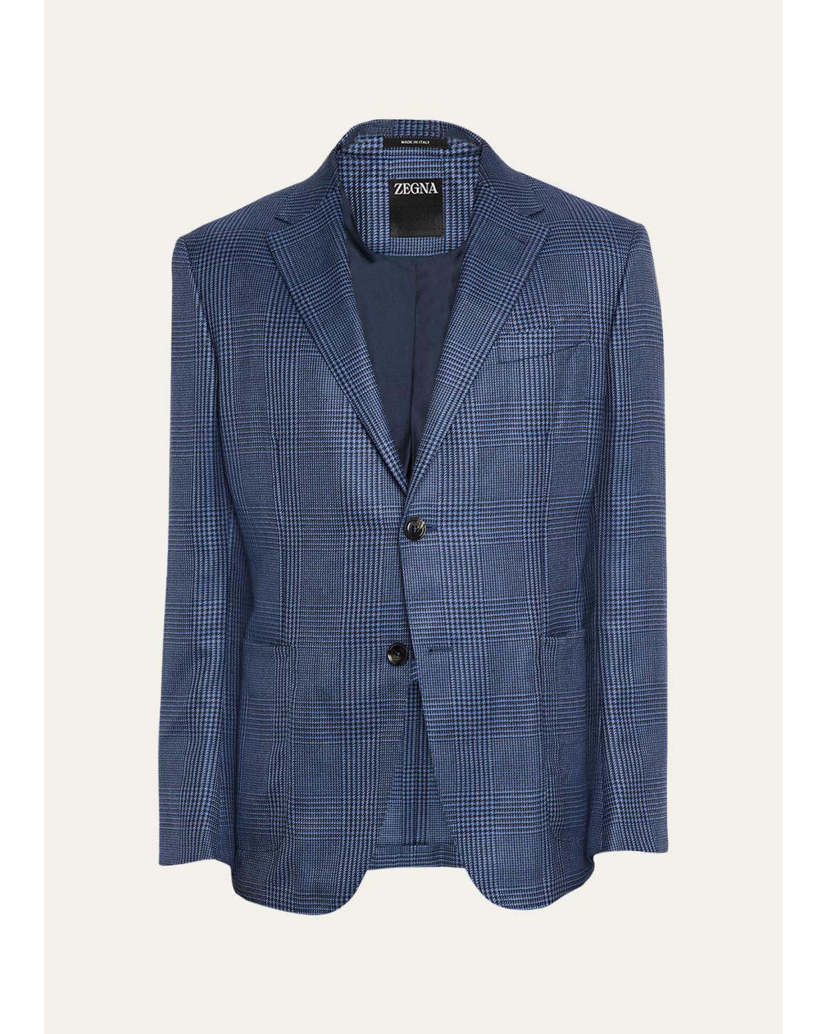 Men'S Cashmere And Silk Prince Of Wales Sport Coat