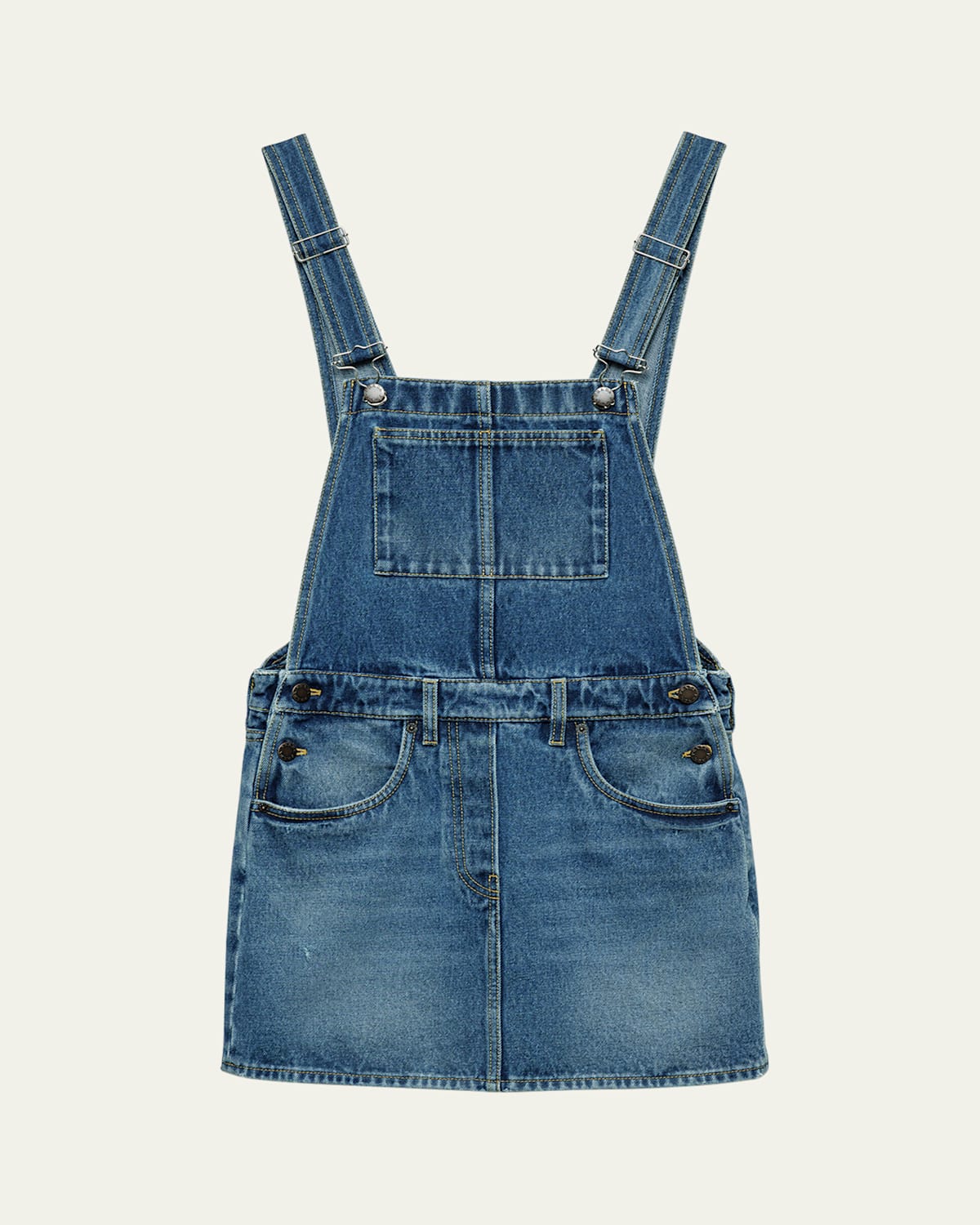 Used Denim Mini Overall Dress