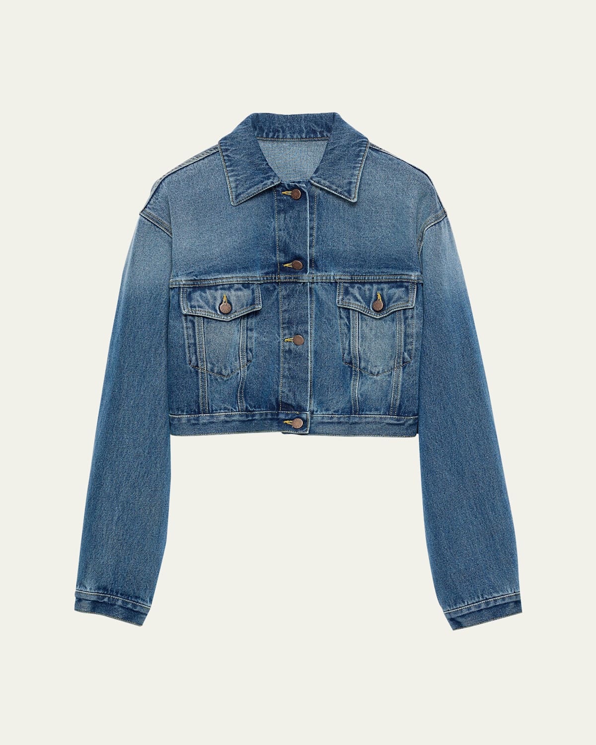 Prada Boxy Denim Blouson Jacket In F0v3n Light Blue