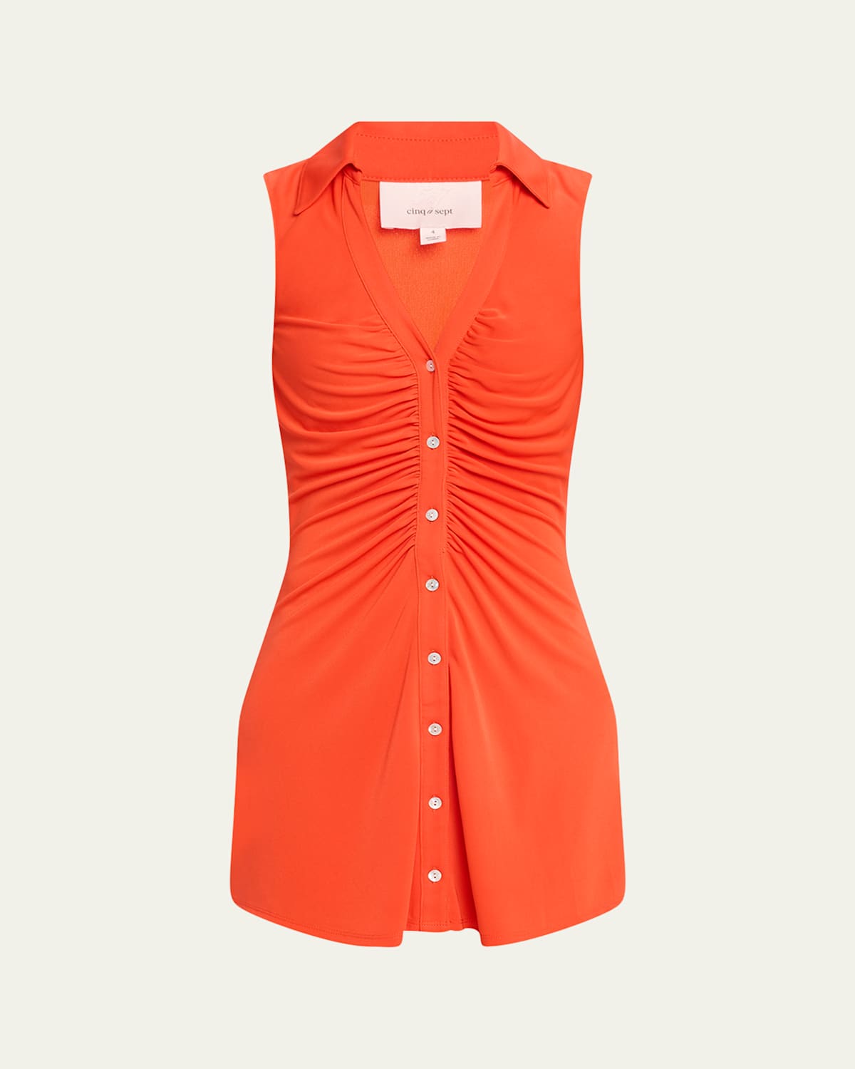 Melinda Gathered Button-Front Mini Dress