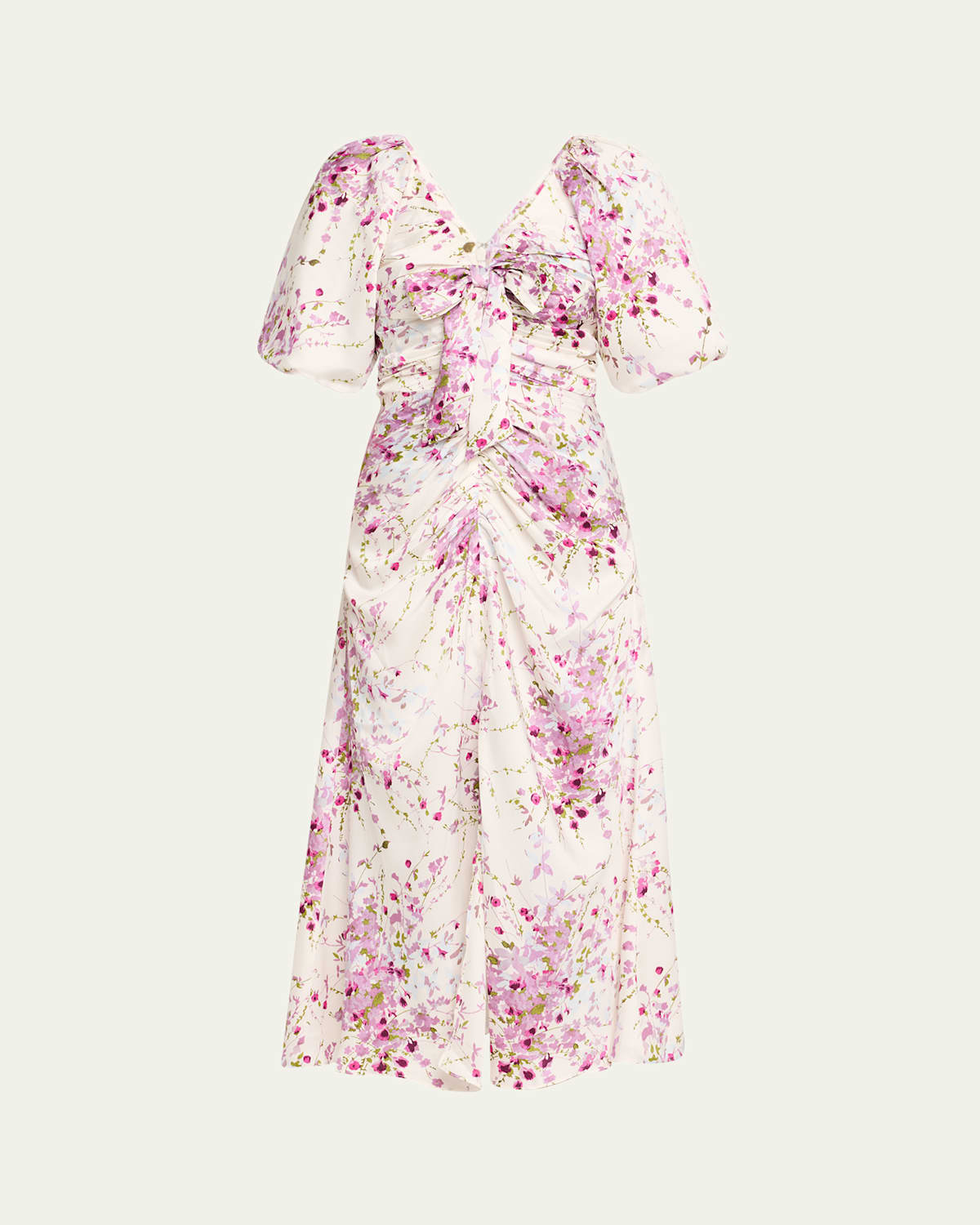 Cinq À Sept Brenton Puff-sleeve Midsummer Bloom Dress