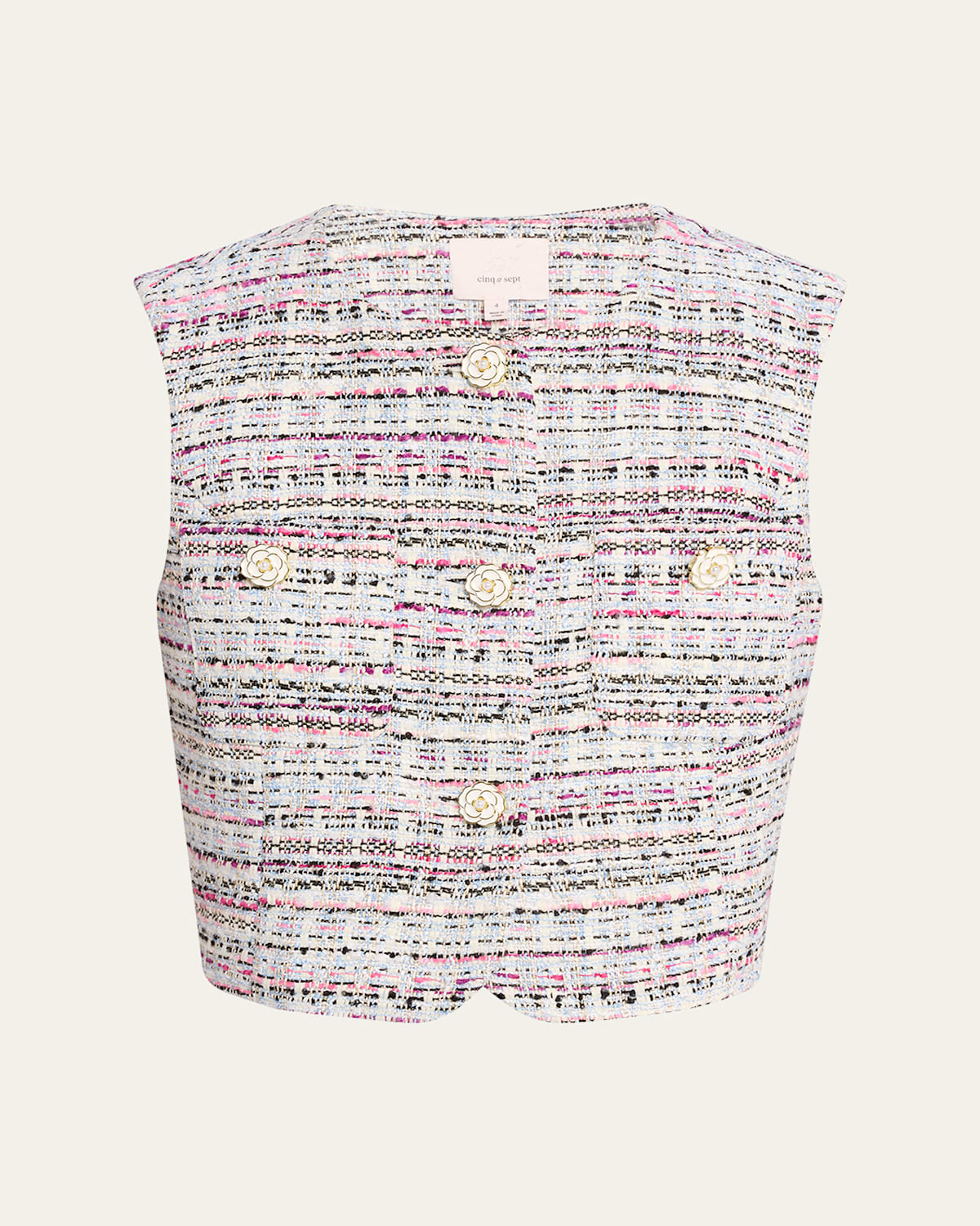 Cinq À Sept Auden Cropped Tweed Vest
