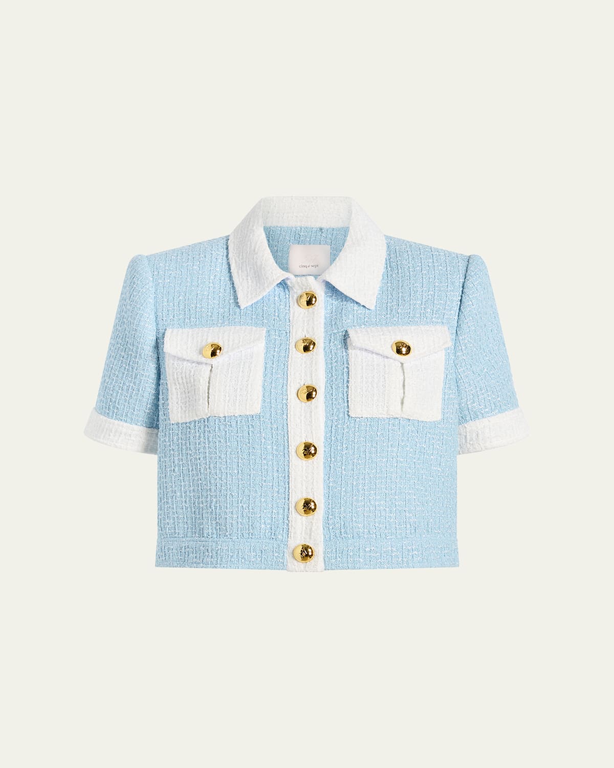 Cinq À Sept Nissy Short-sleeve Tweed Jacket
