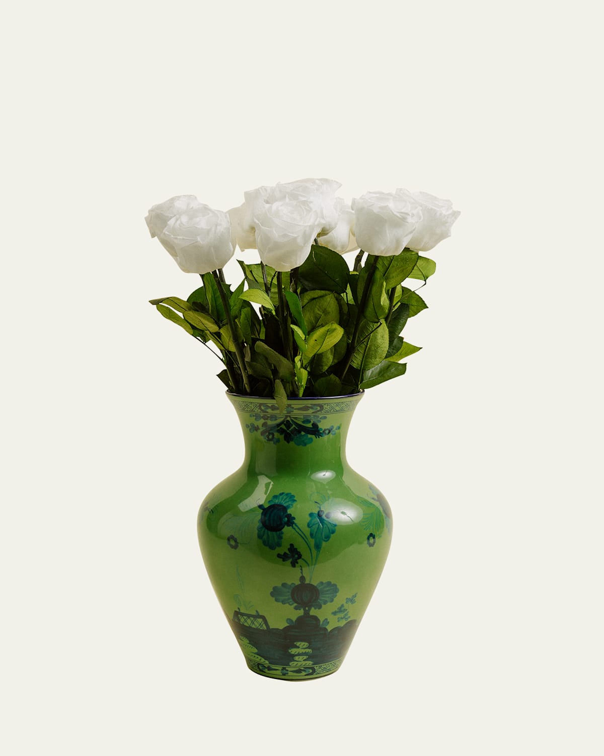 Venus Et Fleur X Ginori 1735 Eternity Roses In Ming Porcelain Vase, 20" Tall