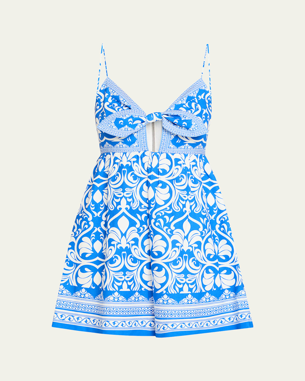 Melvina Tie-Front Gathered Babydoll Dress