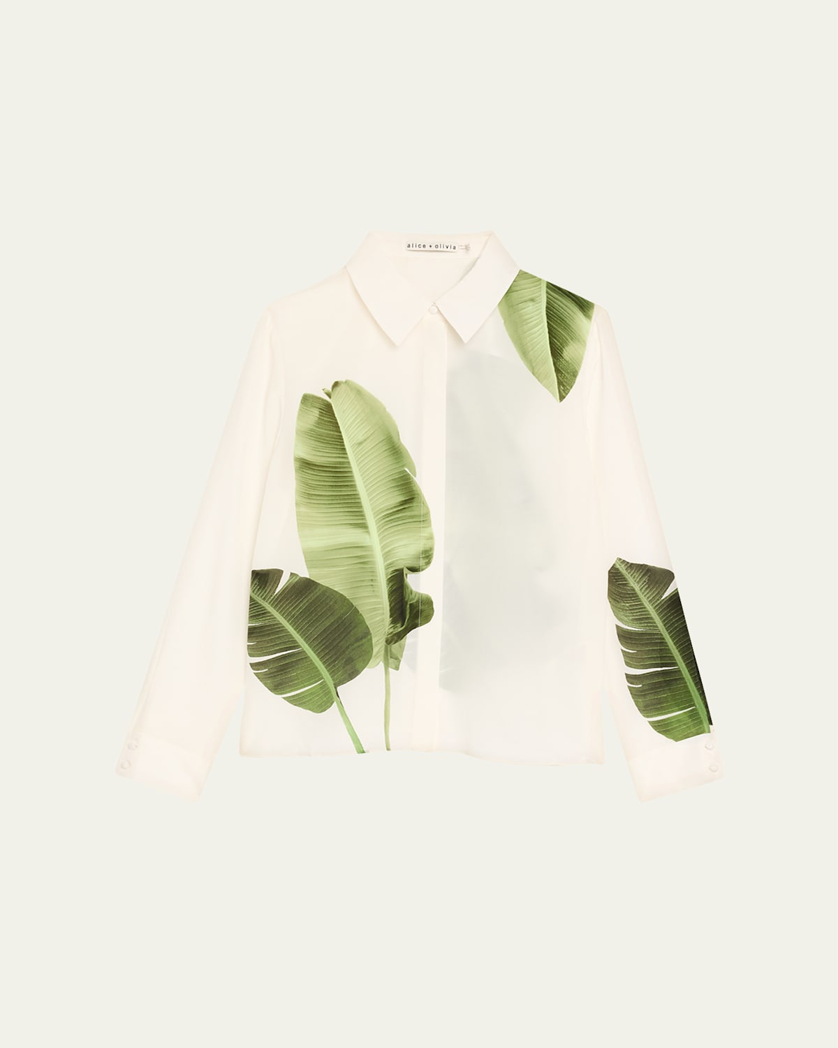 Alice And Olivia Jungle Palm Willa Placket Top