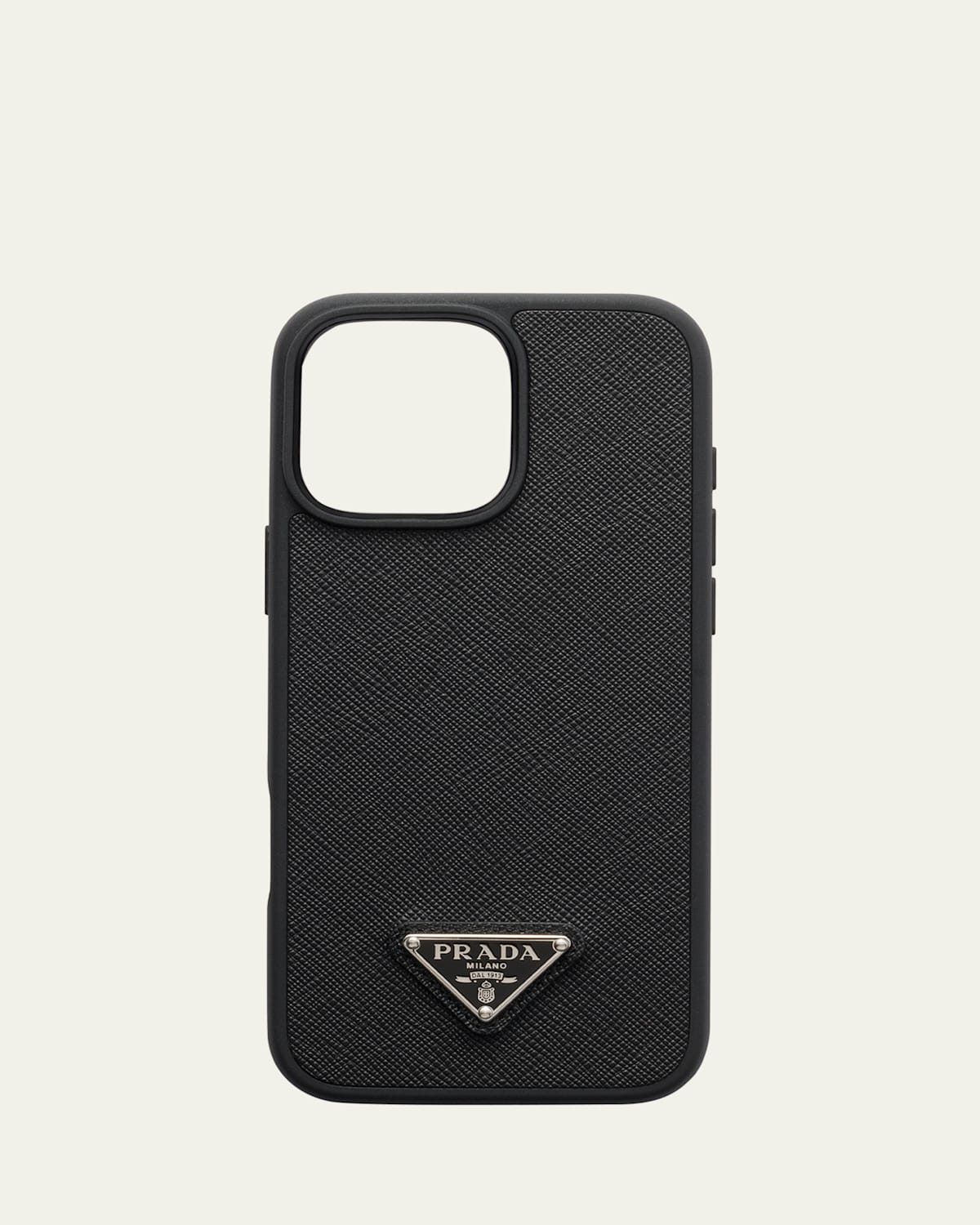 Men's iPhone 16 Pro Max Leather Triangle Logo Case