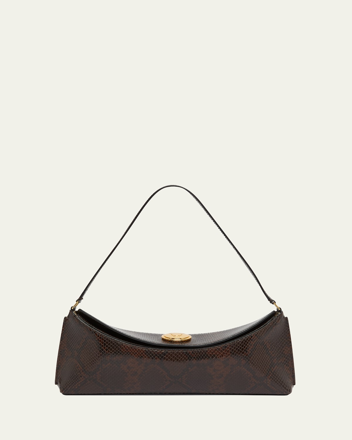 Jacquemus Le Calisso Snake-embossed Leather Shoulder Bag In Brown