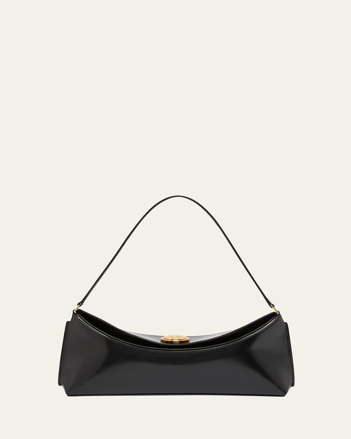 Jacquemus Le Calisso Polished-leather Shoulder Bag In Black