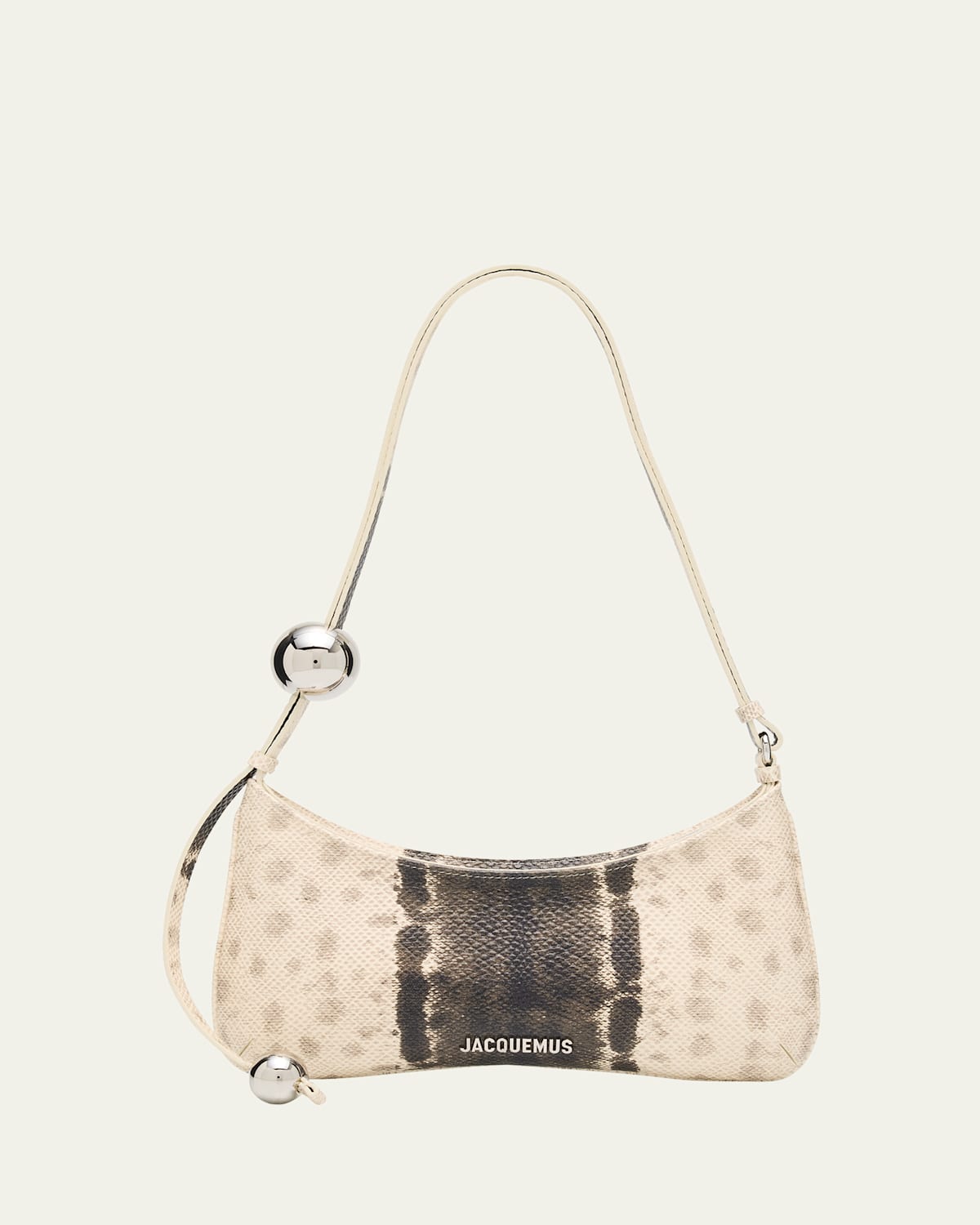 Jacquemus Le Bisou Snake-embossed Leather Shoulder Bag In Brown