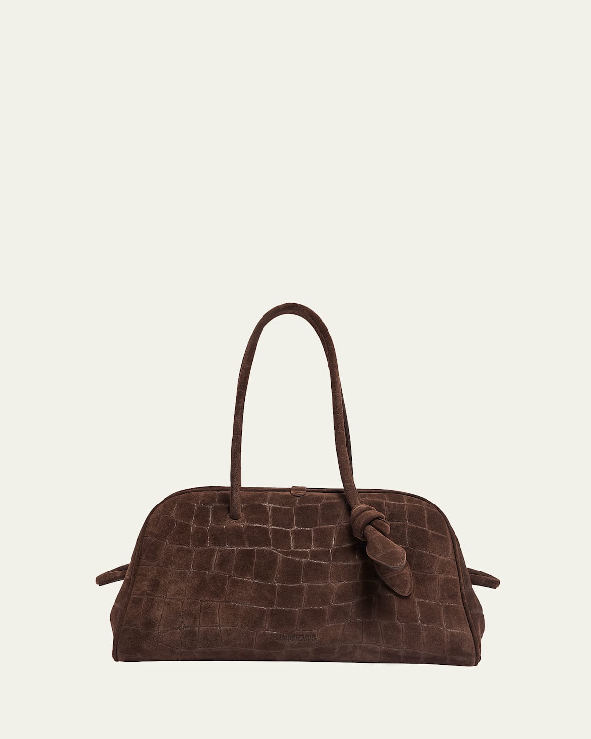 Jacquemus Le Turismo Croc-embossed Suede Shoulder Bag In Brown