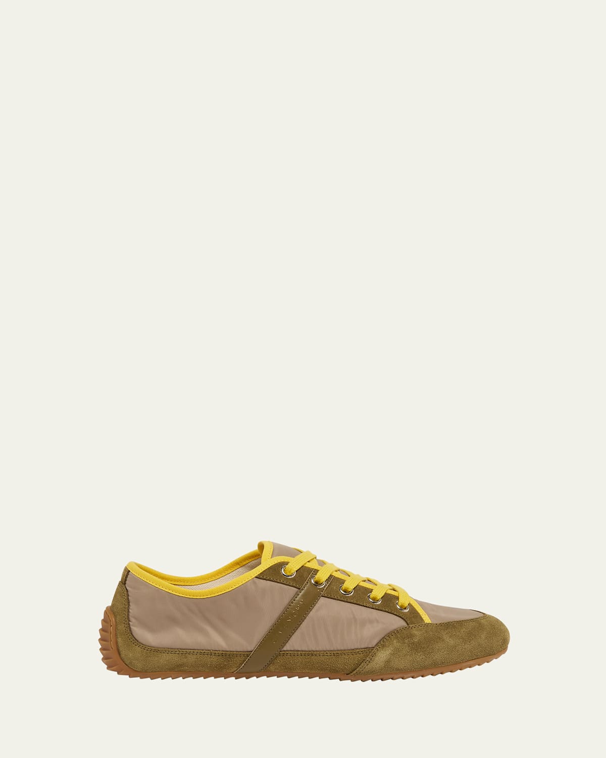 Men's Slim Nylon and Suede Low-Top Sneakers