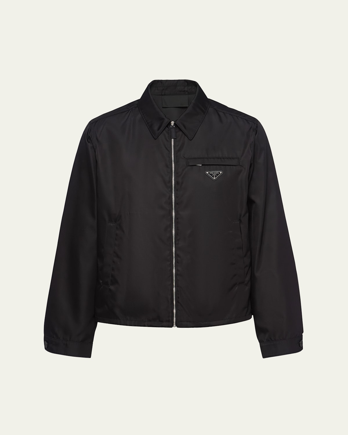 Prada Technical Cotton Blouson Jacket In Black