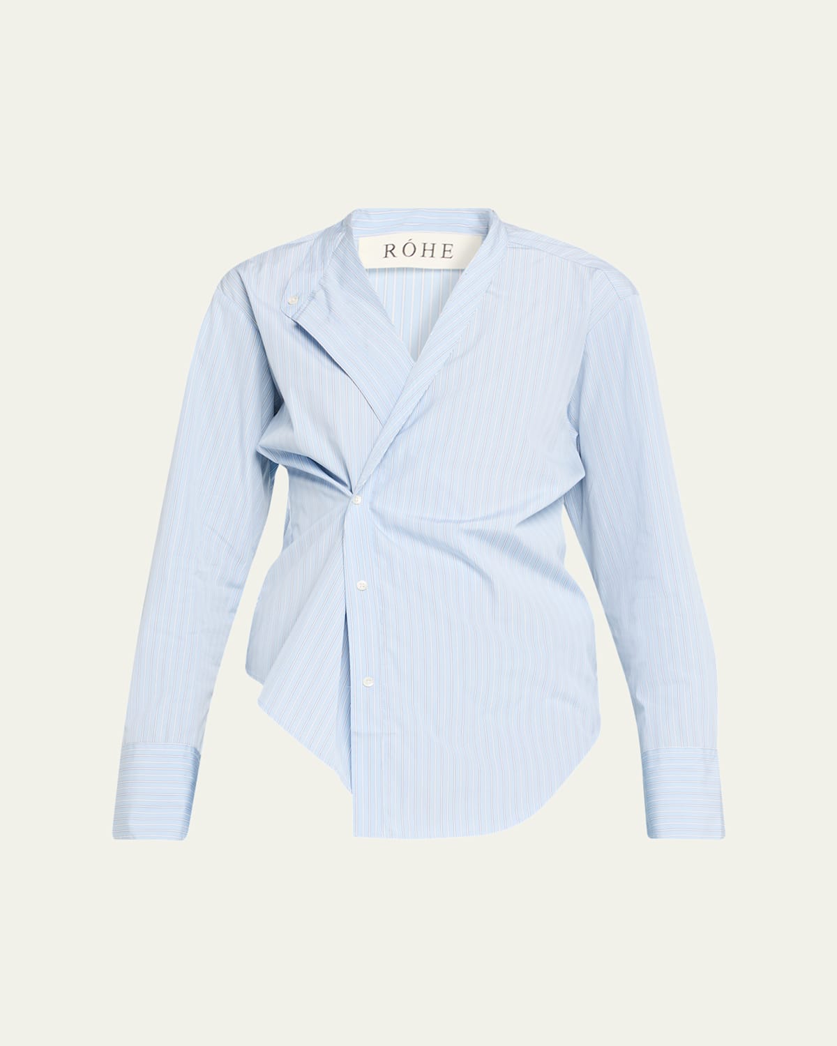 Rohe Stripe Long-sleeve Overlap Shirt In Blue