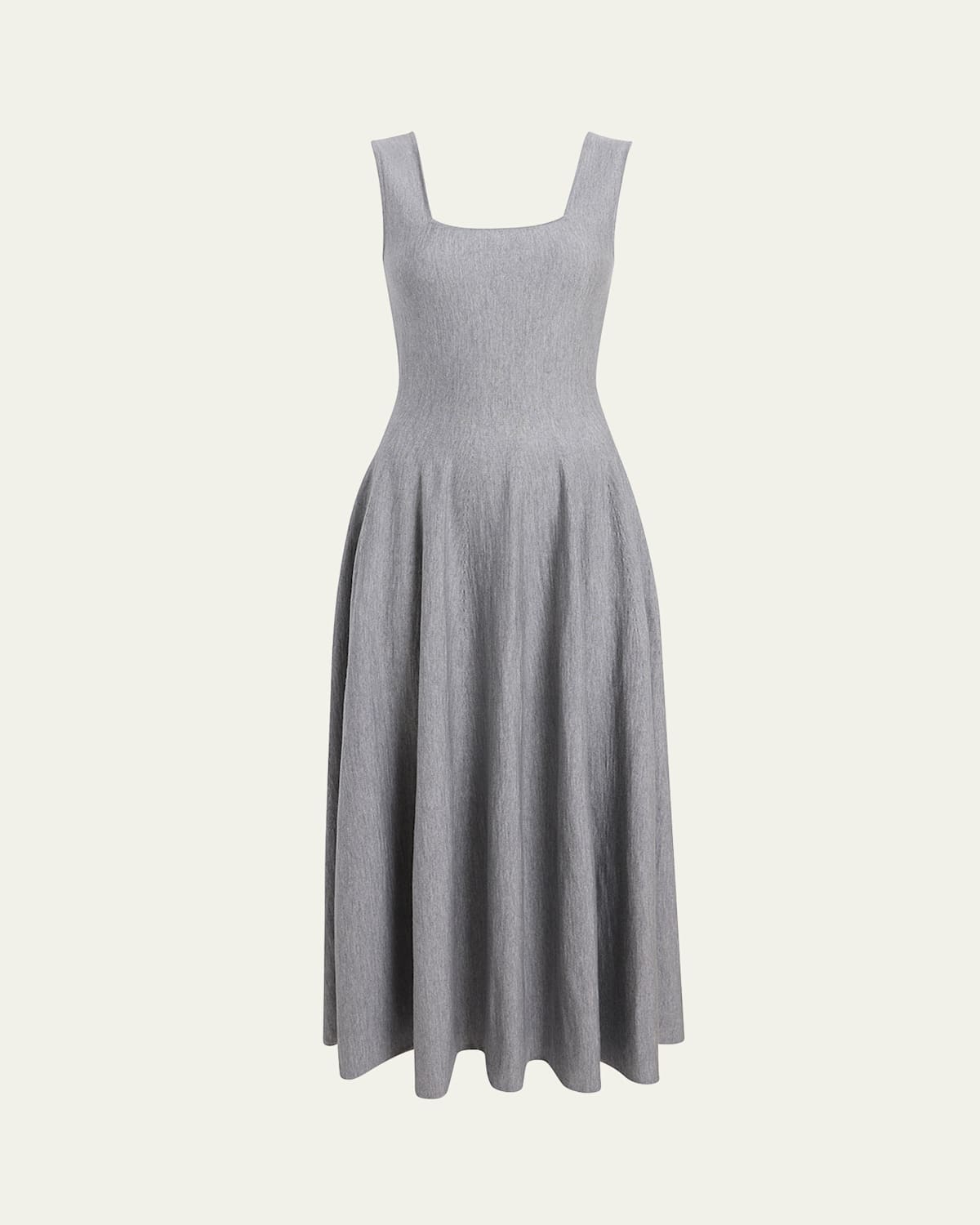 Khaite Jodie Square-neck Sleeveless Maxi Dress In Gray