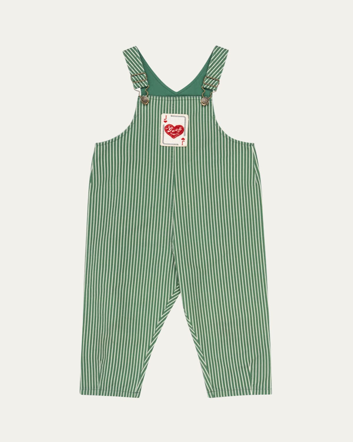 Konges Slojd Rosie H-w X Boy's Jack Card-print Overalls Gots 2 In Green