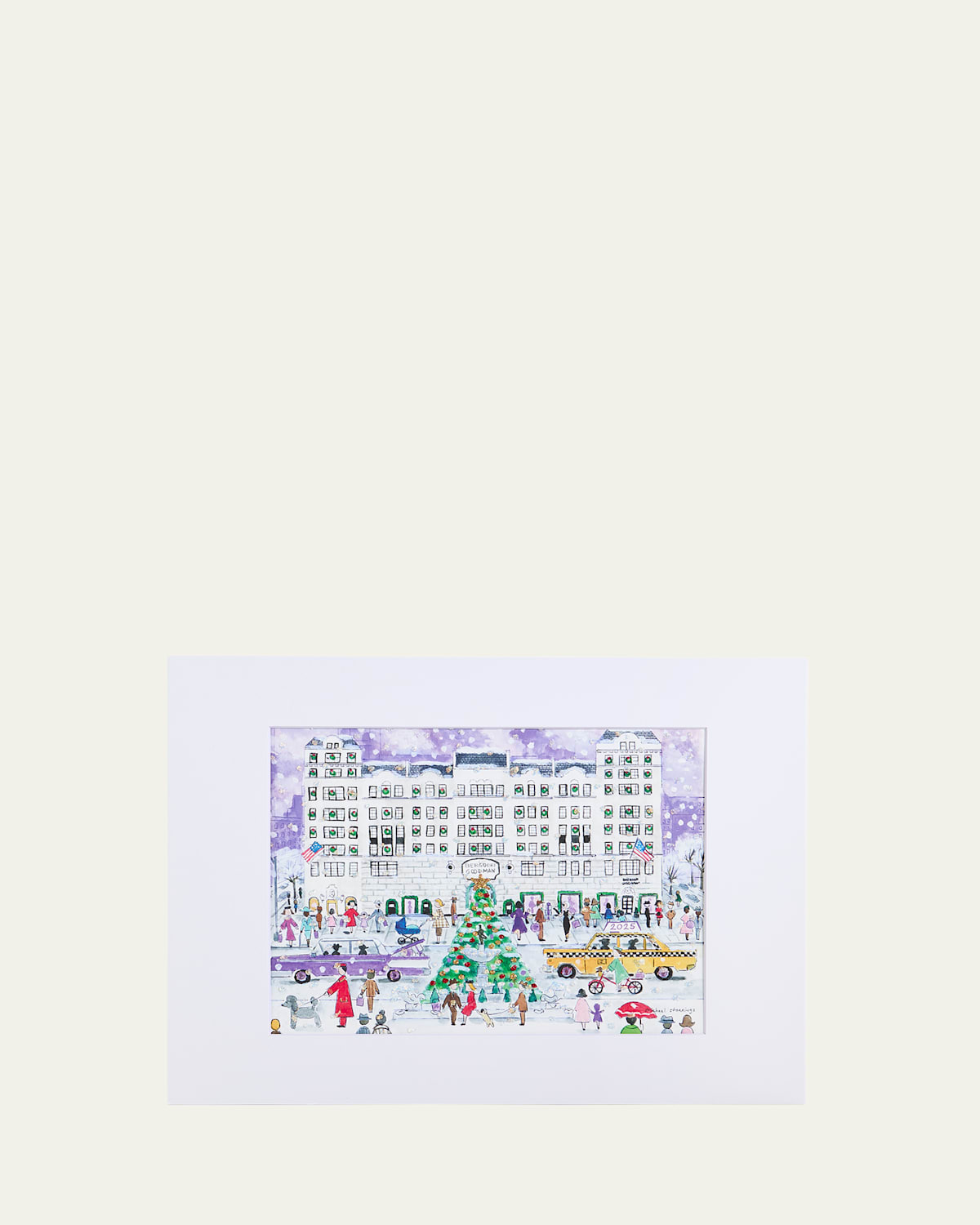 Michael Storrings Bergdorf Holiday Store Art Print In Multi