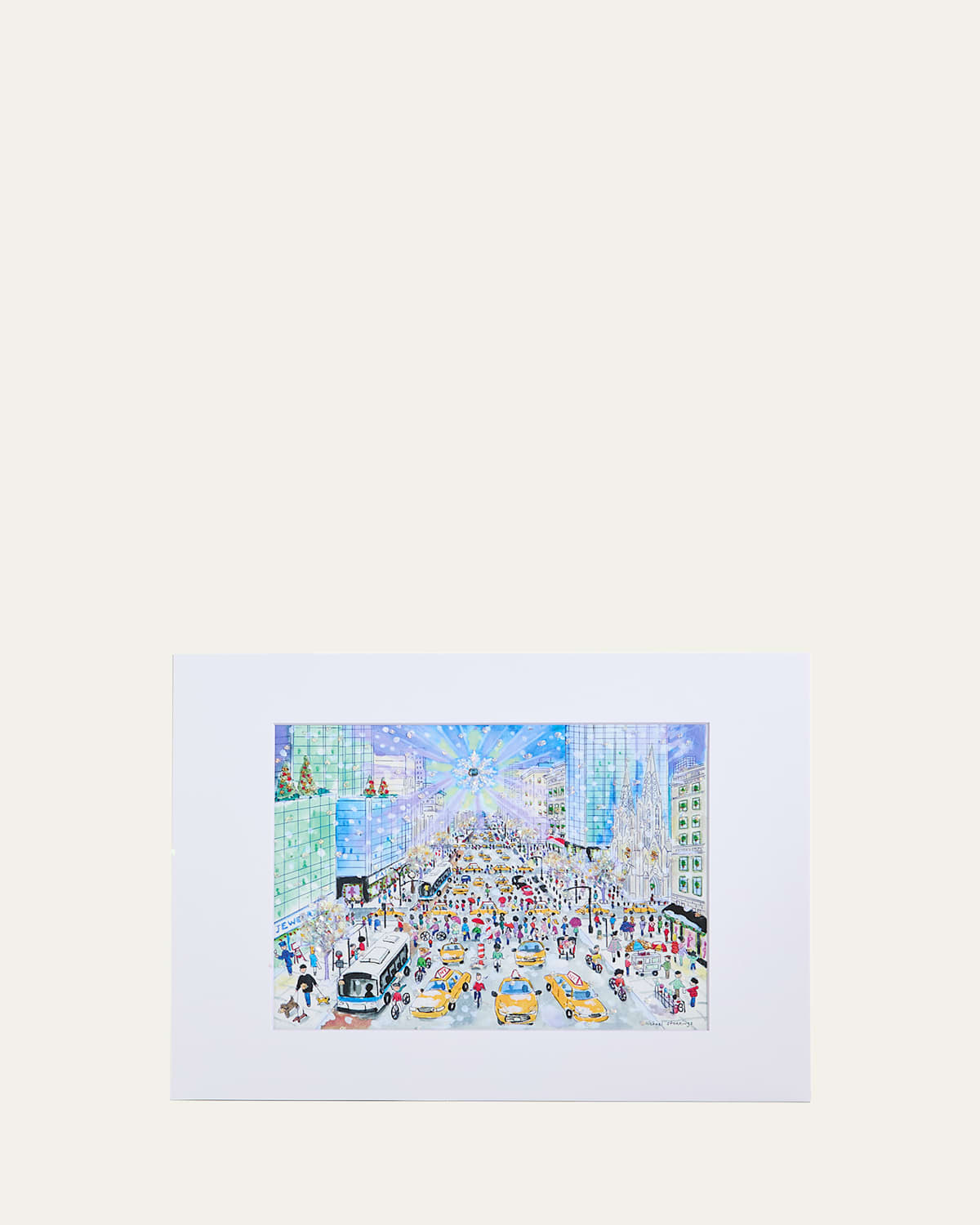 Michael Storrings Fifth Avenue Holiday Hustle Bustle Art Print In Multi
