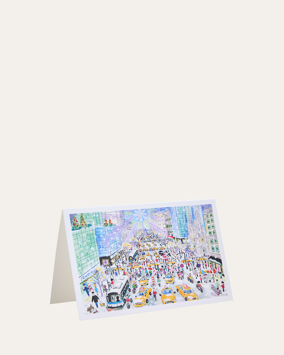Michael Storrings Fifth Avenue Holiday Hustle Bustle Note Cards, Set Of 8 In Multi