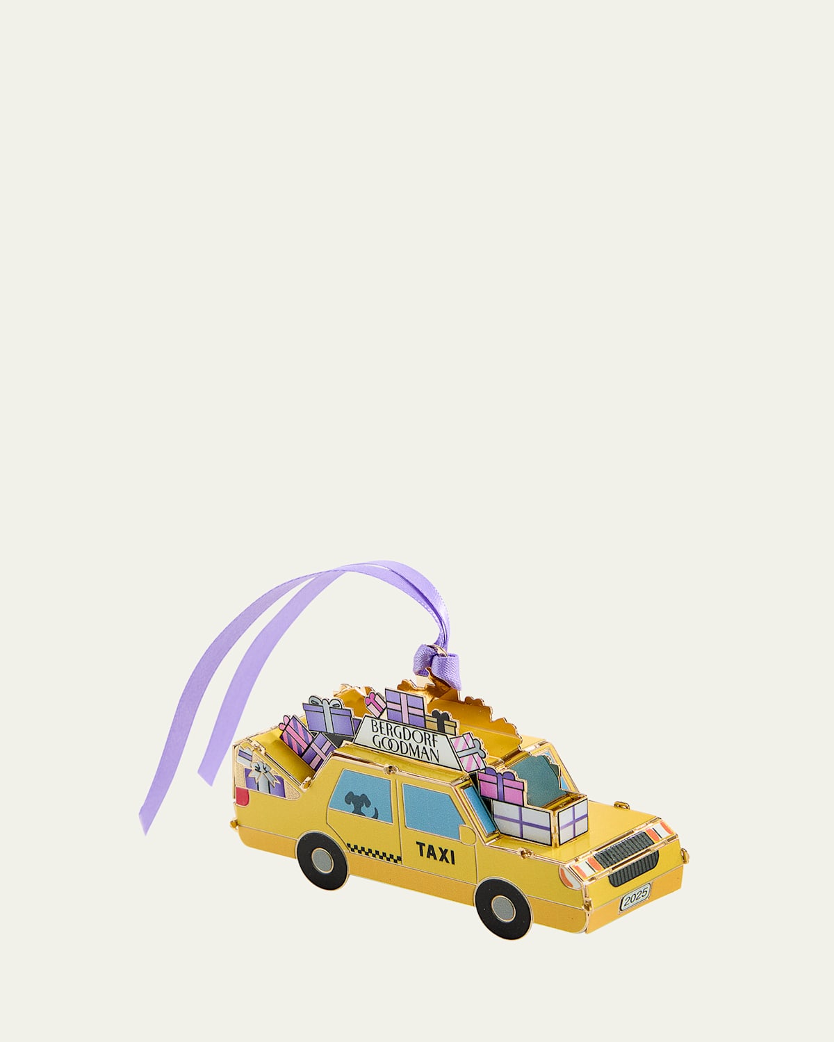 Michael Storrings Bergdorf Goodman Taxi Christmas Ornament In Yellow
