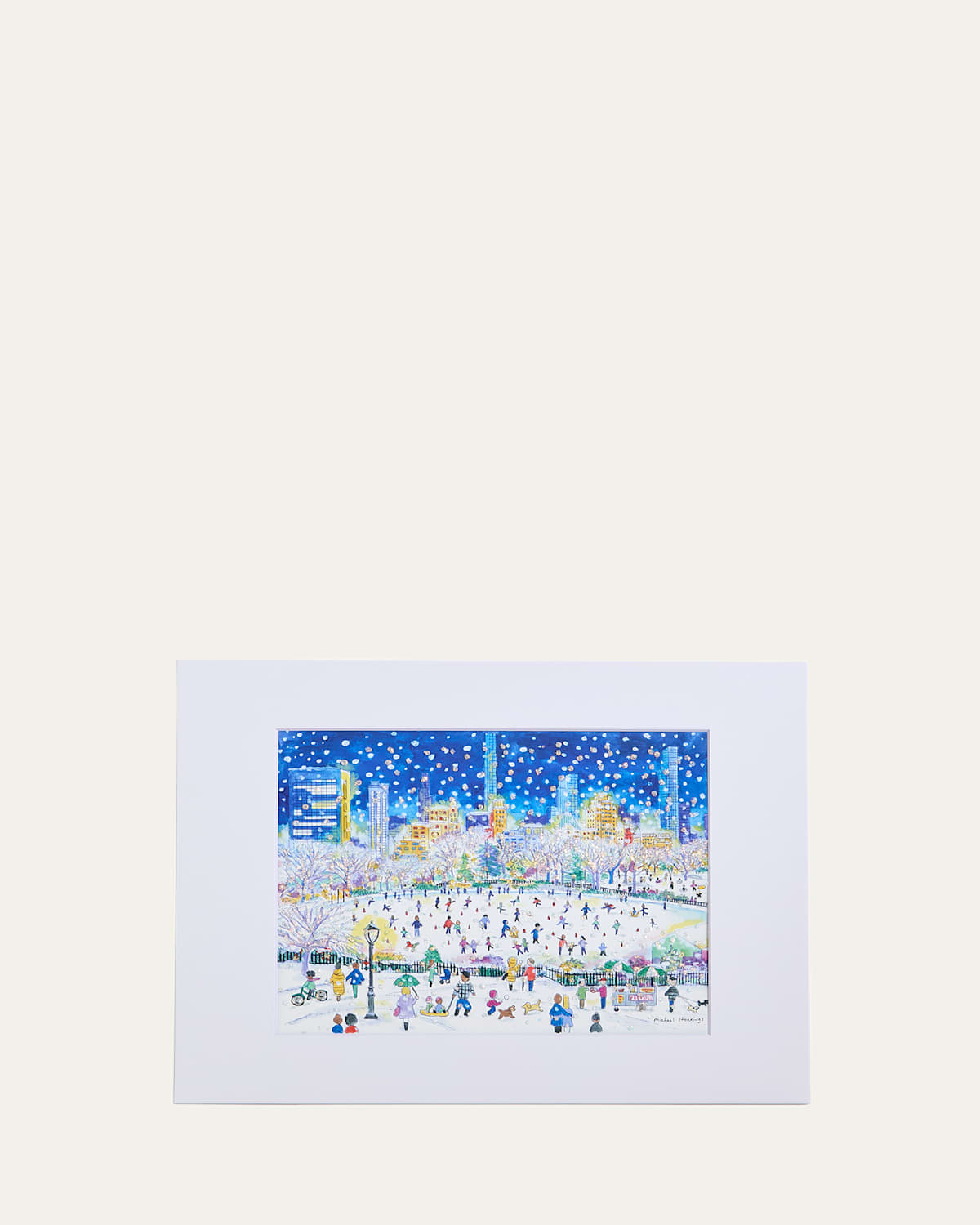 Michael Storrings Central Park Nighttime Art Print In Multi