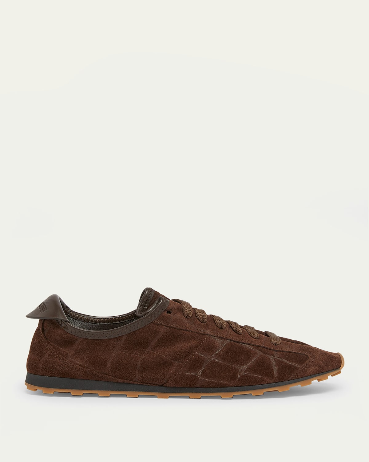 Jacquemus Les Tennis Croc-embossed Suede Sneakers In Brown