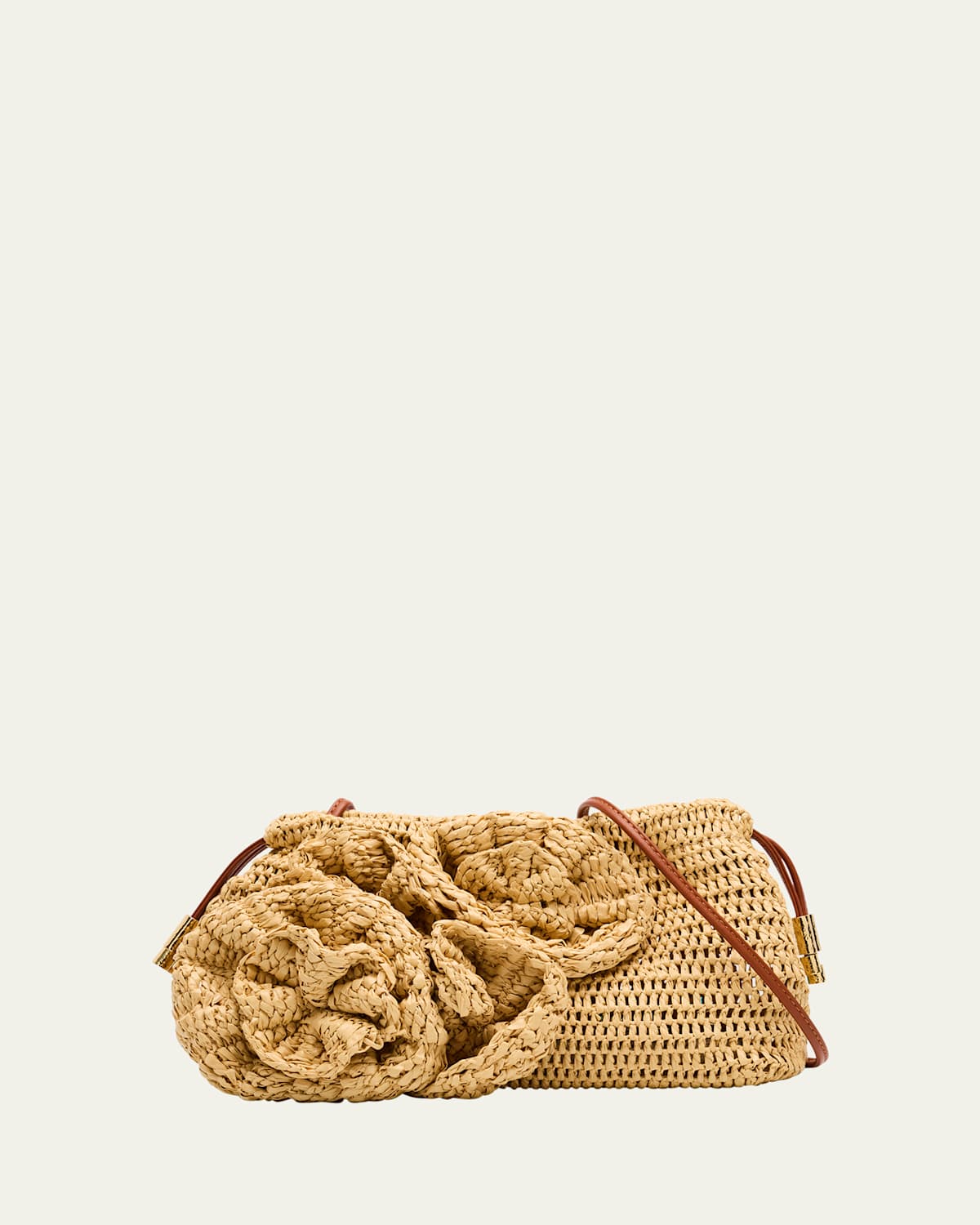 Ulla Johnson Lali Floral Crochet Pouch Clutch Bag