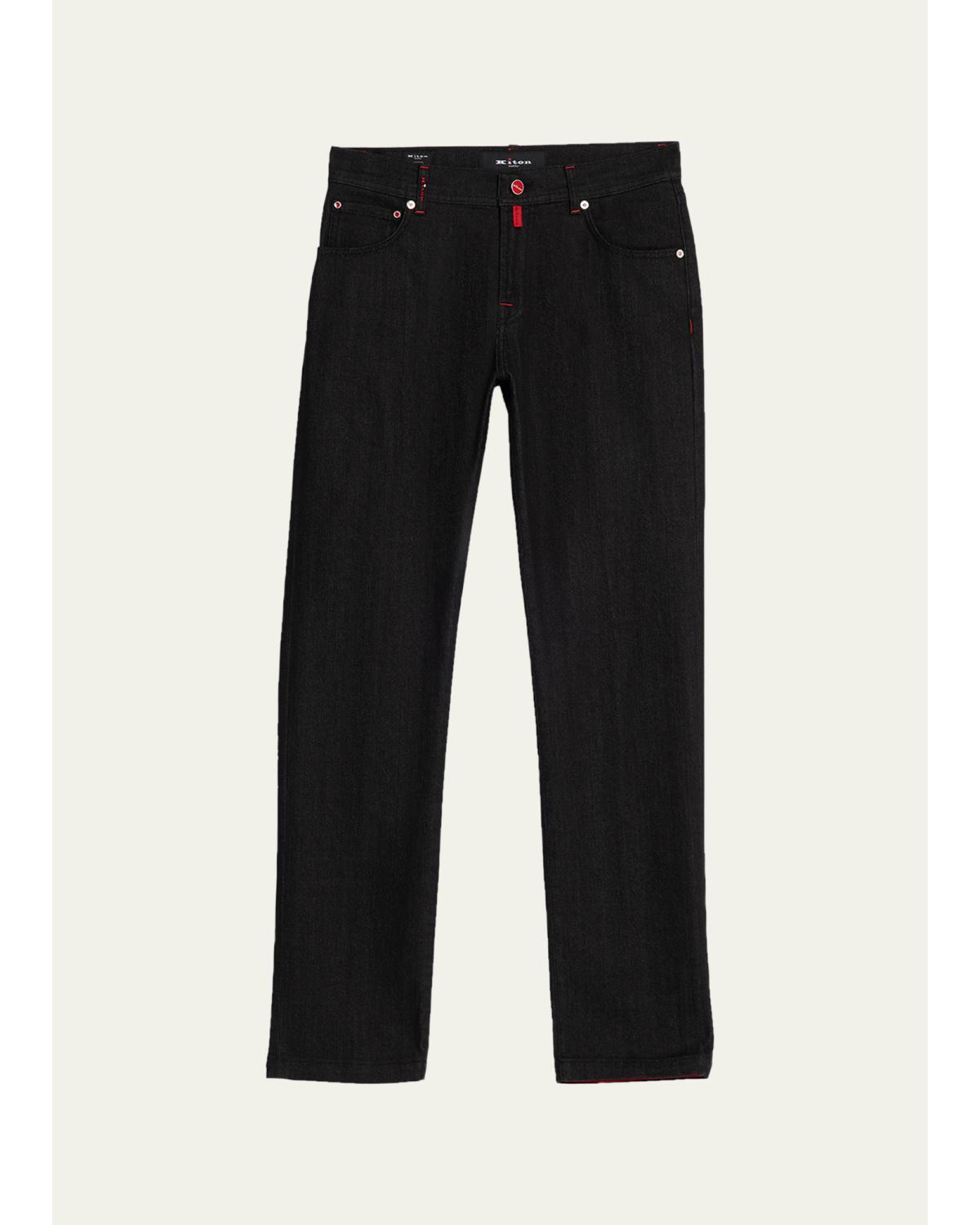 Men'S Black Wash Straight-Fit