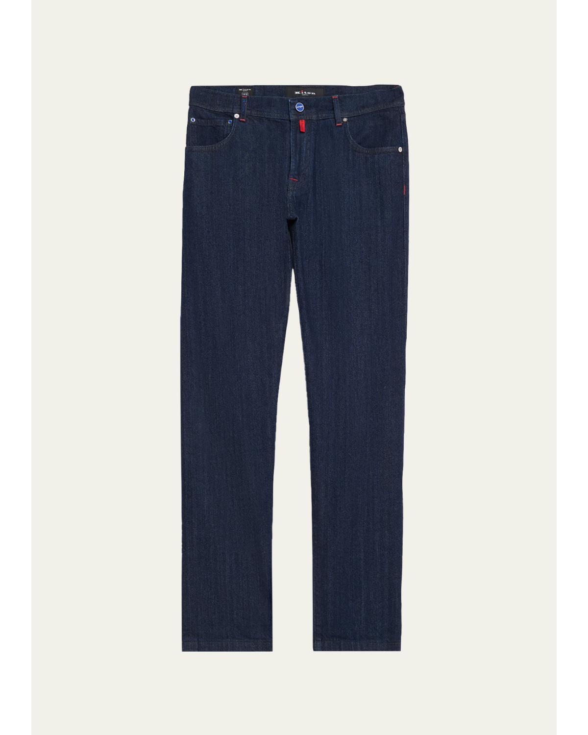 Men'S Dark Wash Straight-Fit