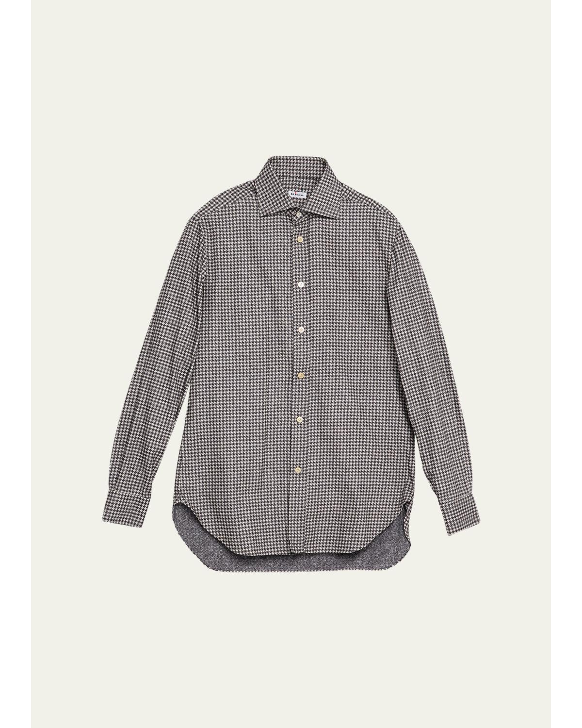 Men'S Cotton Houndstooth Classic-Fit Sport Shirt
