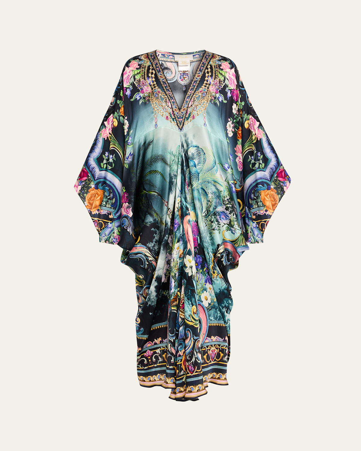 Basked in Baroque T-Shape Long Kaftan