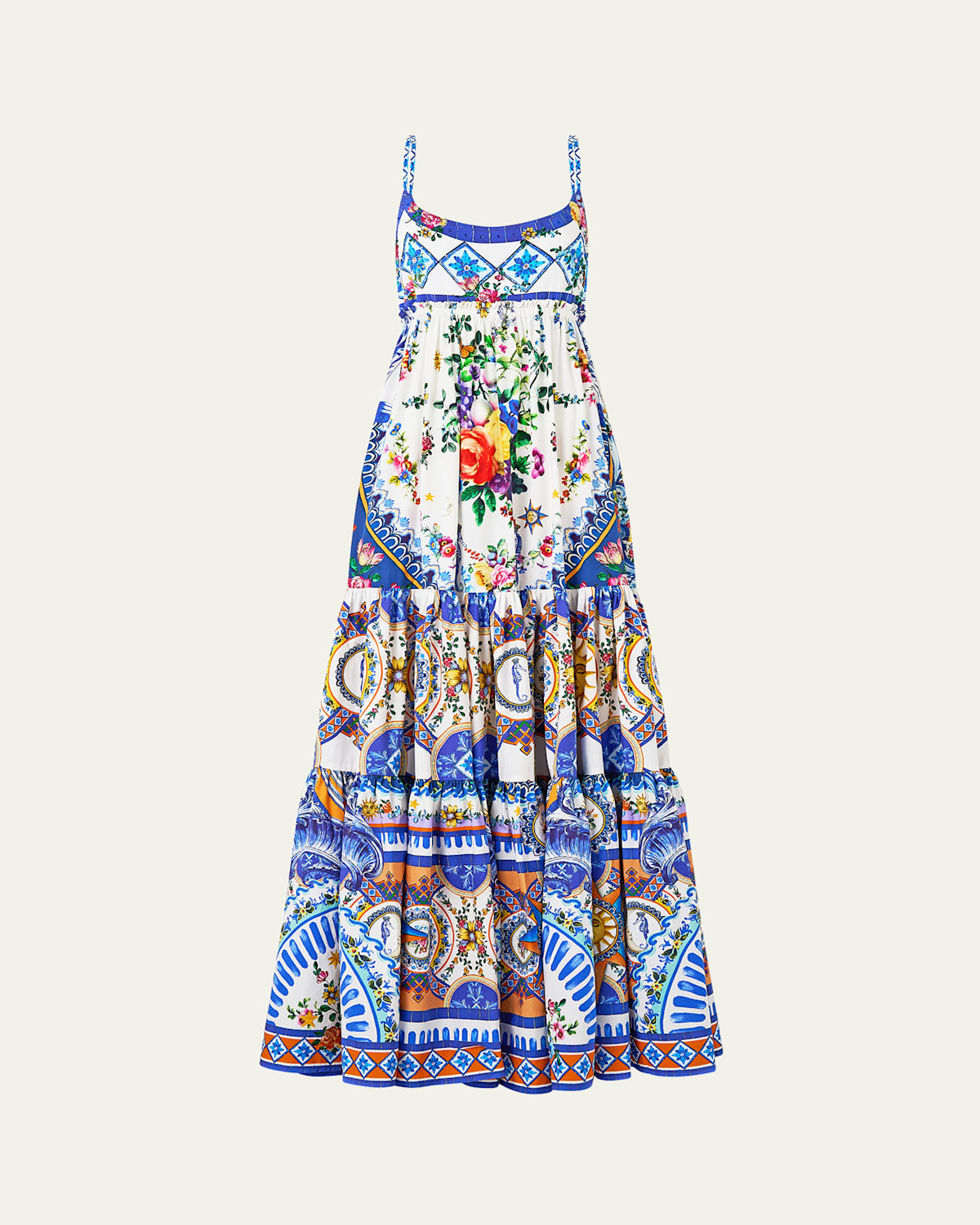 Tiles Darls Long Dress with Jersey Bodice