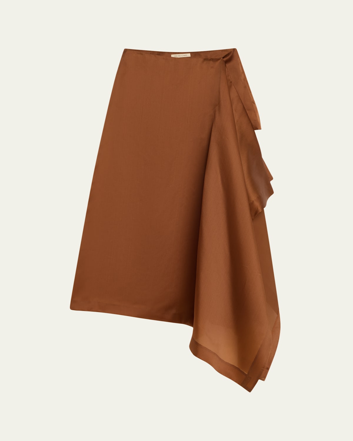 Mel Draped Silk Organza Midi Skort