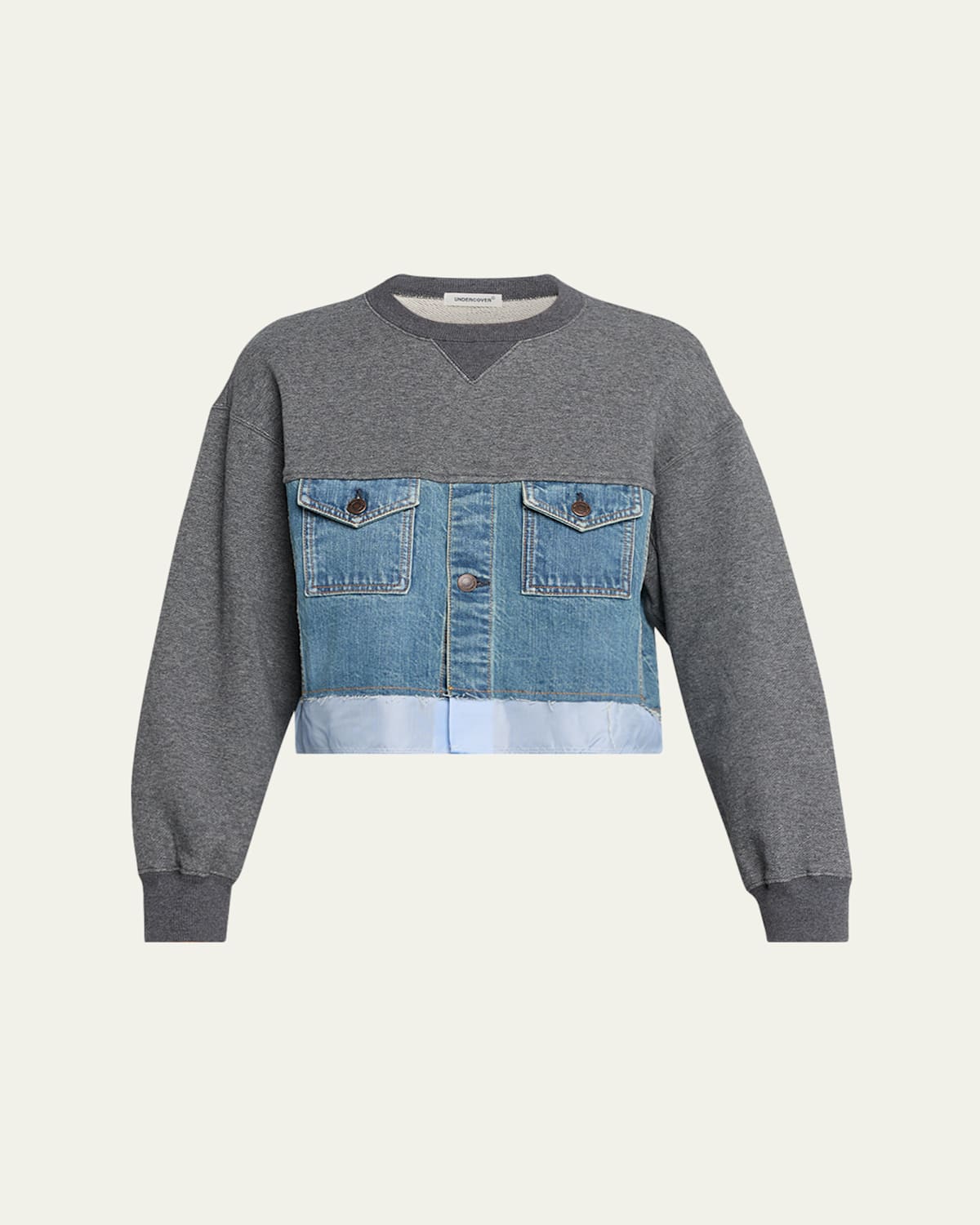 Undercover Denim Combo Sweatshirt In Chrcol