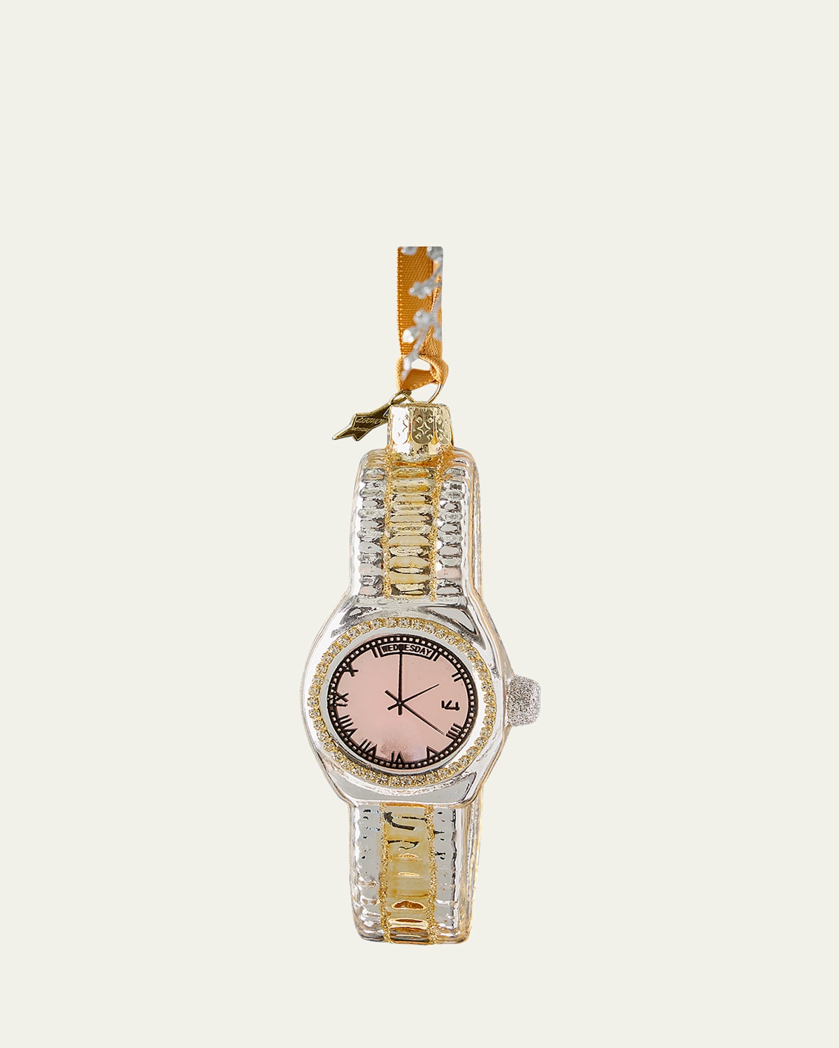 Vondels Silver and Gold Watch Christmas Ornament