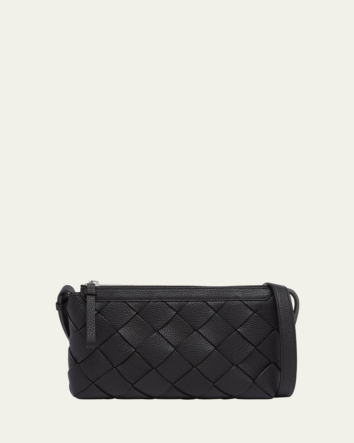 Bottega Veneta Men's Diago Zip Intreccio Taurillon Messenger Bag